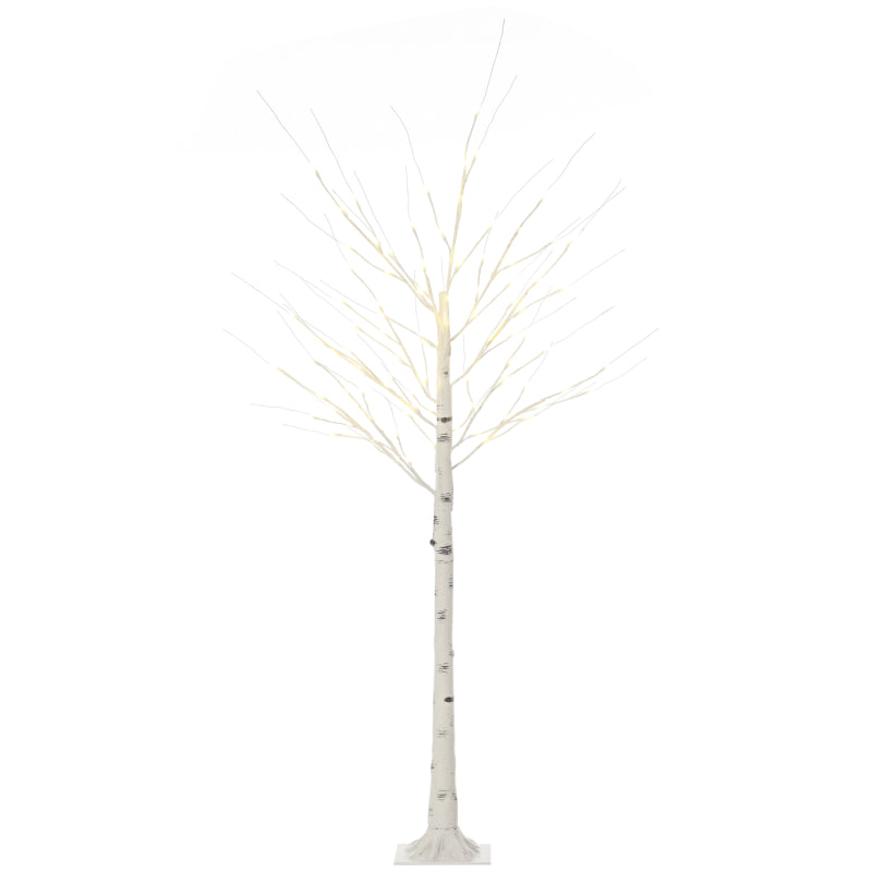 Artificial Birch Tree, LED Warm White Light, Realistic White Bark
