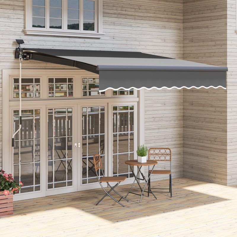 Clamp Awning, Hand Crank Solar Light UV 50+, 300cm, Gray