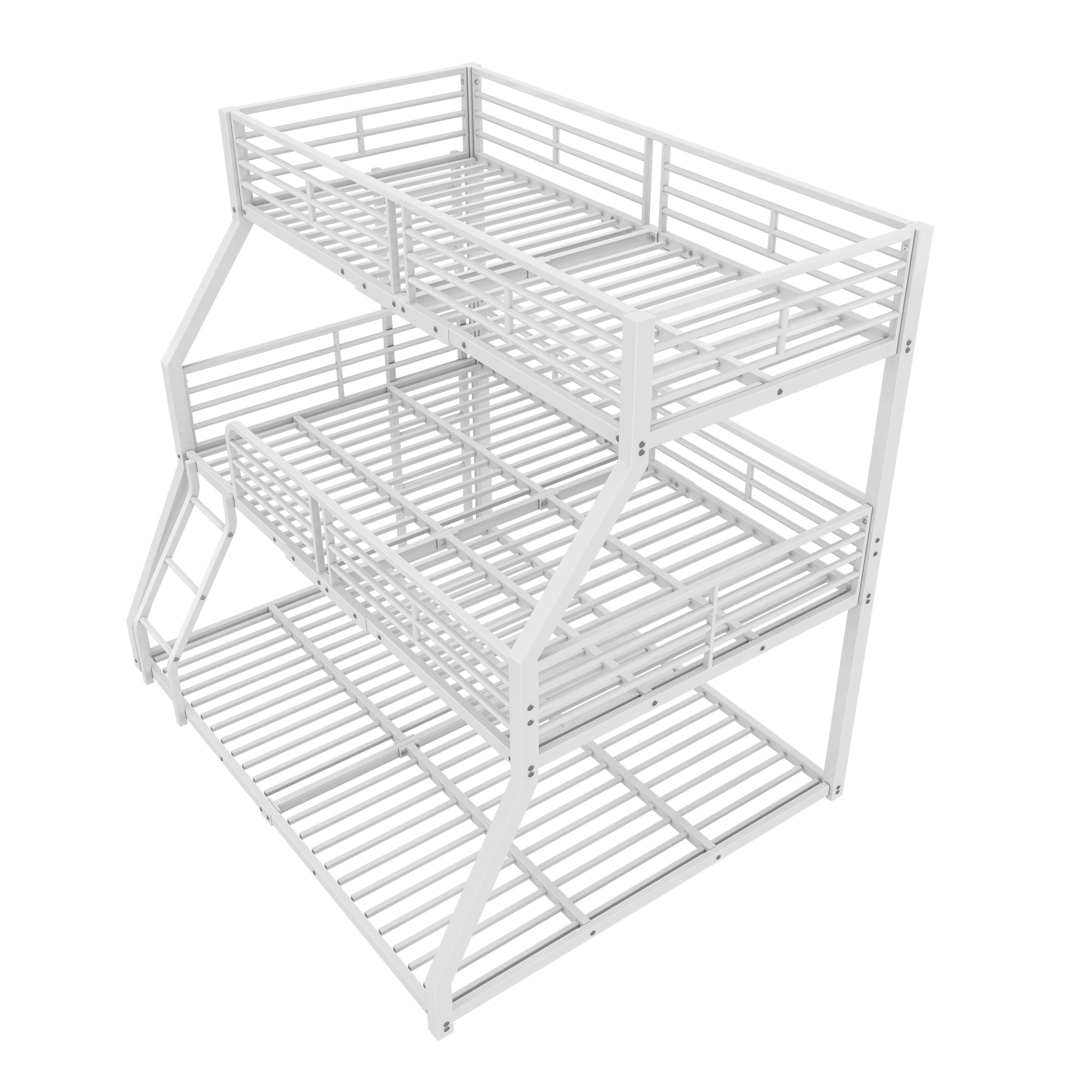 Triple Bunk Bed Metal Frame Multi-Size - White