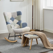 Tteddy Rocking Chair Relaxing Recliner Chair with Solid Wood Legs