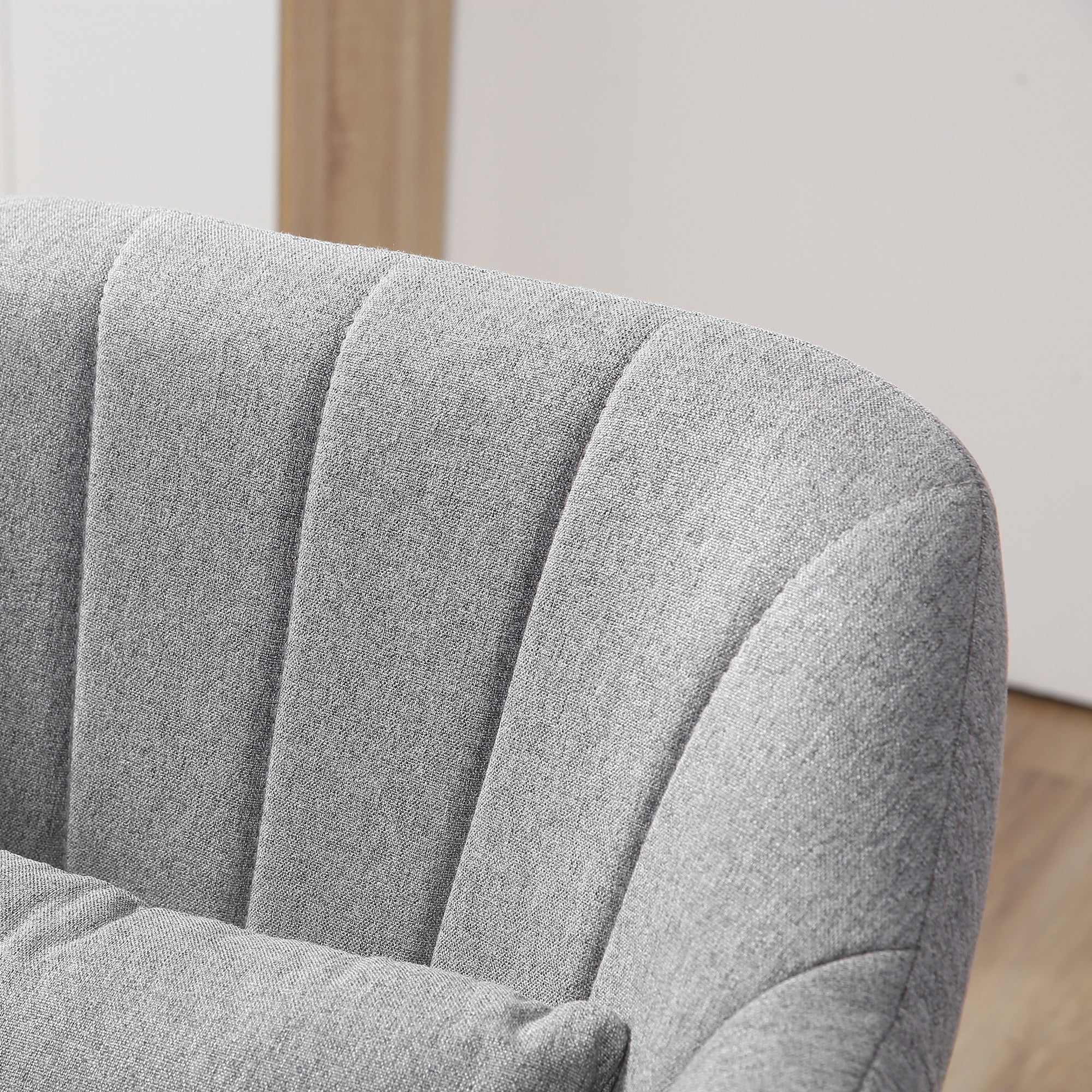 Swivel chair height adjustable accent recliner with back cushion linen grey