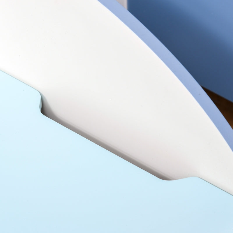 Kids Toy Box Storage Chest Bench with Safety Hinge, Wooden Blue