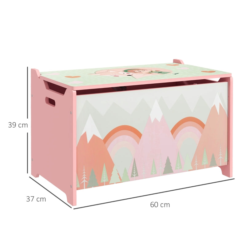 Toy Box Kids Storage Chest Safety Hinge Pink