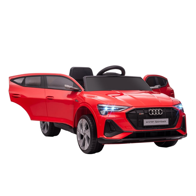 Audi E-tron 12V Electric Ride-On Car with Remote, Music, Lights, Suspension Wheels, Red