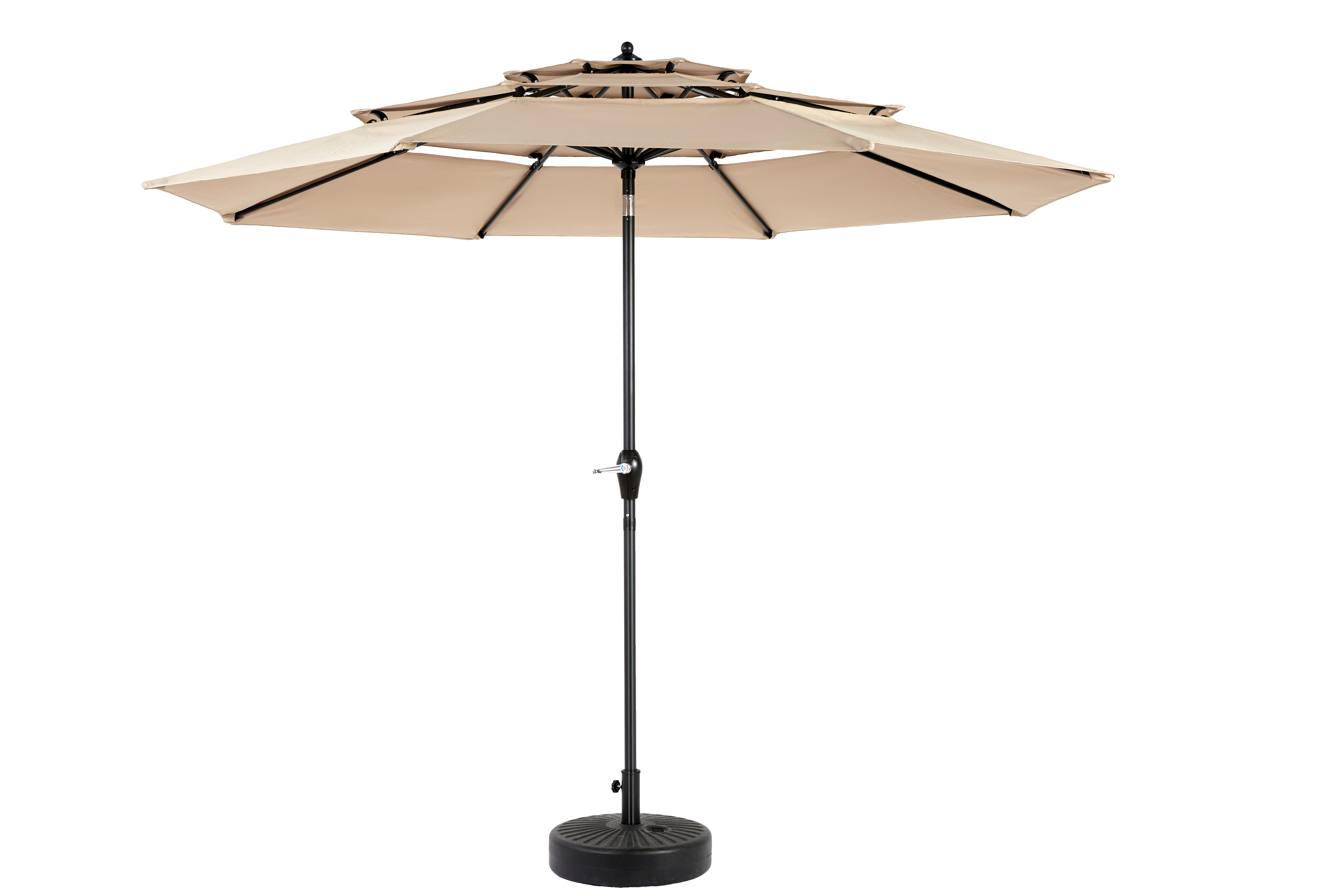 Outdoor Umbrella 14.8 Ft Double Sided Rectangular Large with Crank, Khaki