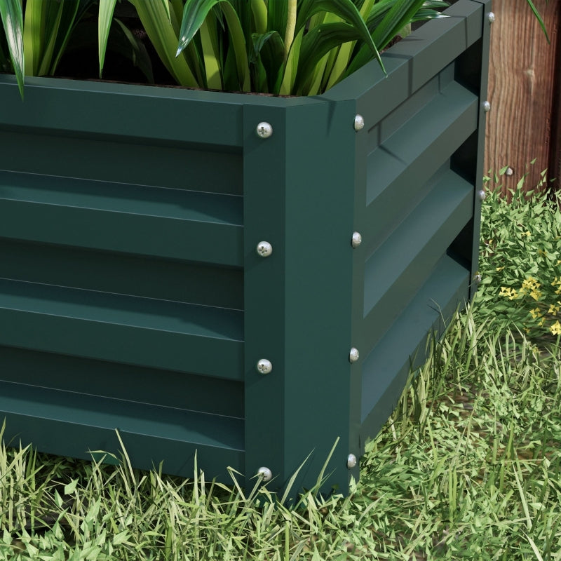 Set of Two Planter Boxes 110 x 65cm Steel, Green