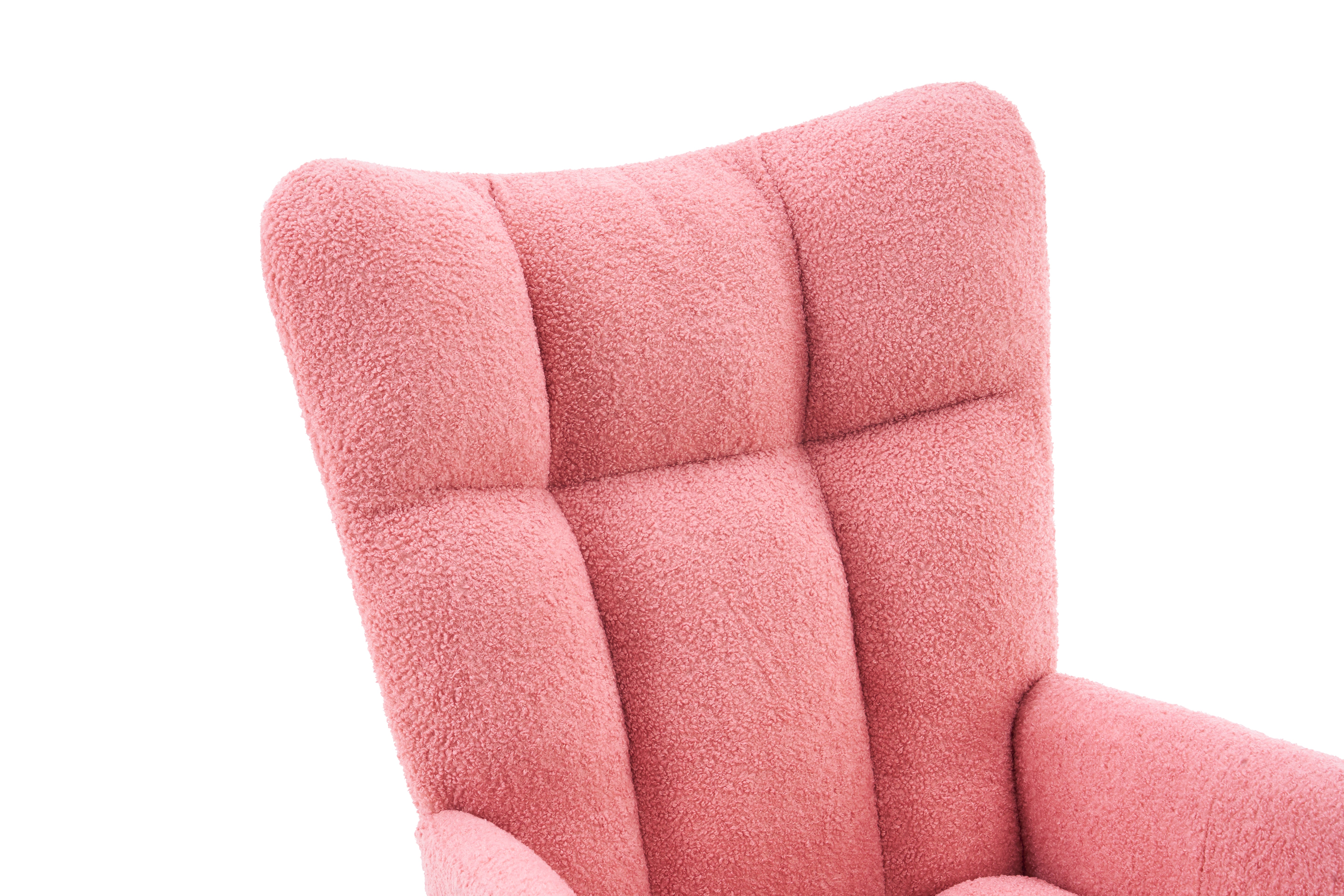 Rocking Chair, Modern High Backrest Comfortable, Pink