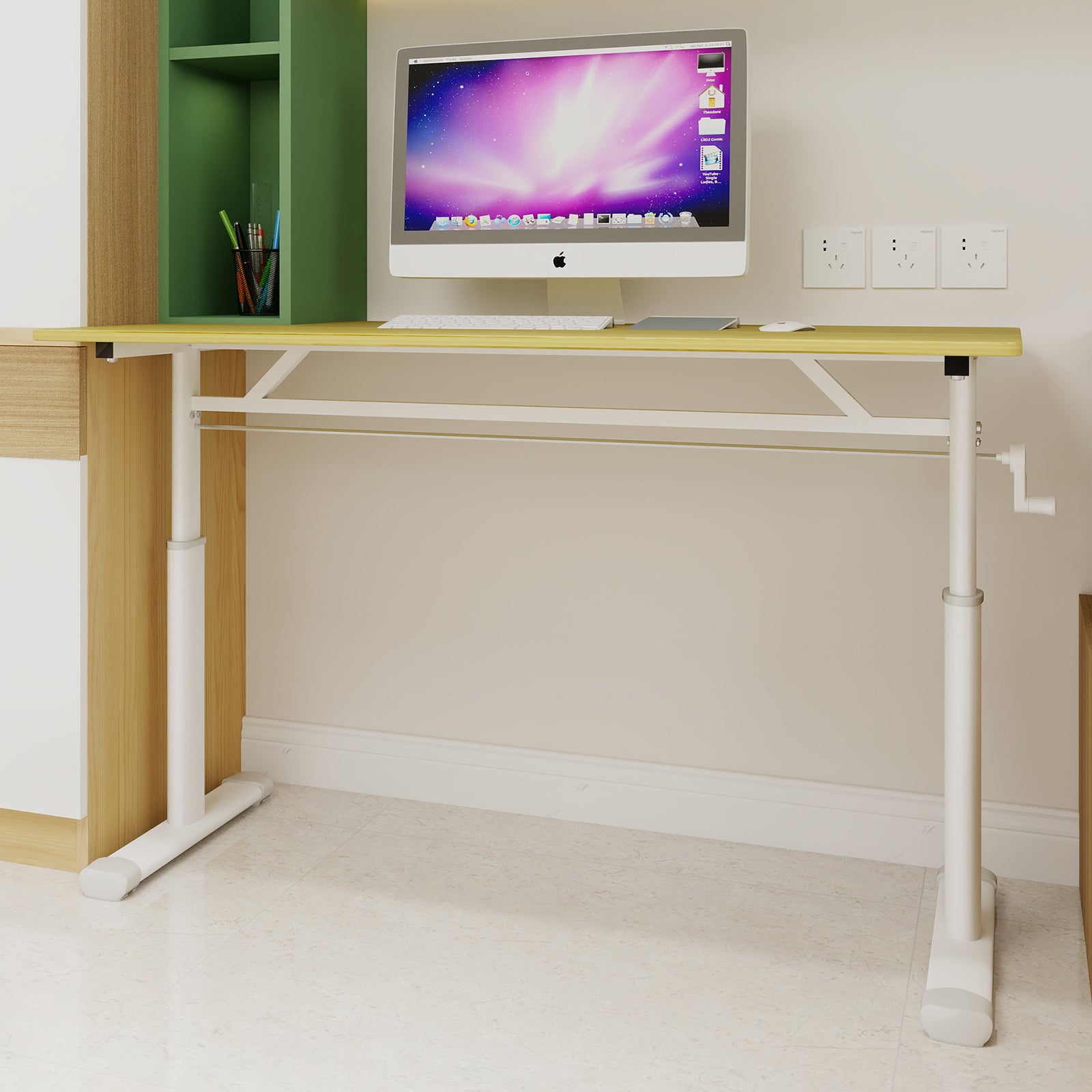 Adjustable Study Desk, Height-Adjustable Multi-Purpose Home/Office, Compact Design