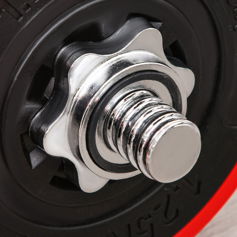 Dumbbell Set 2-IN-1 Adjustable Barbell 20/30KGS - Red/Black