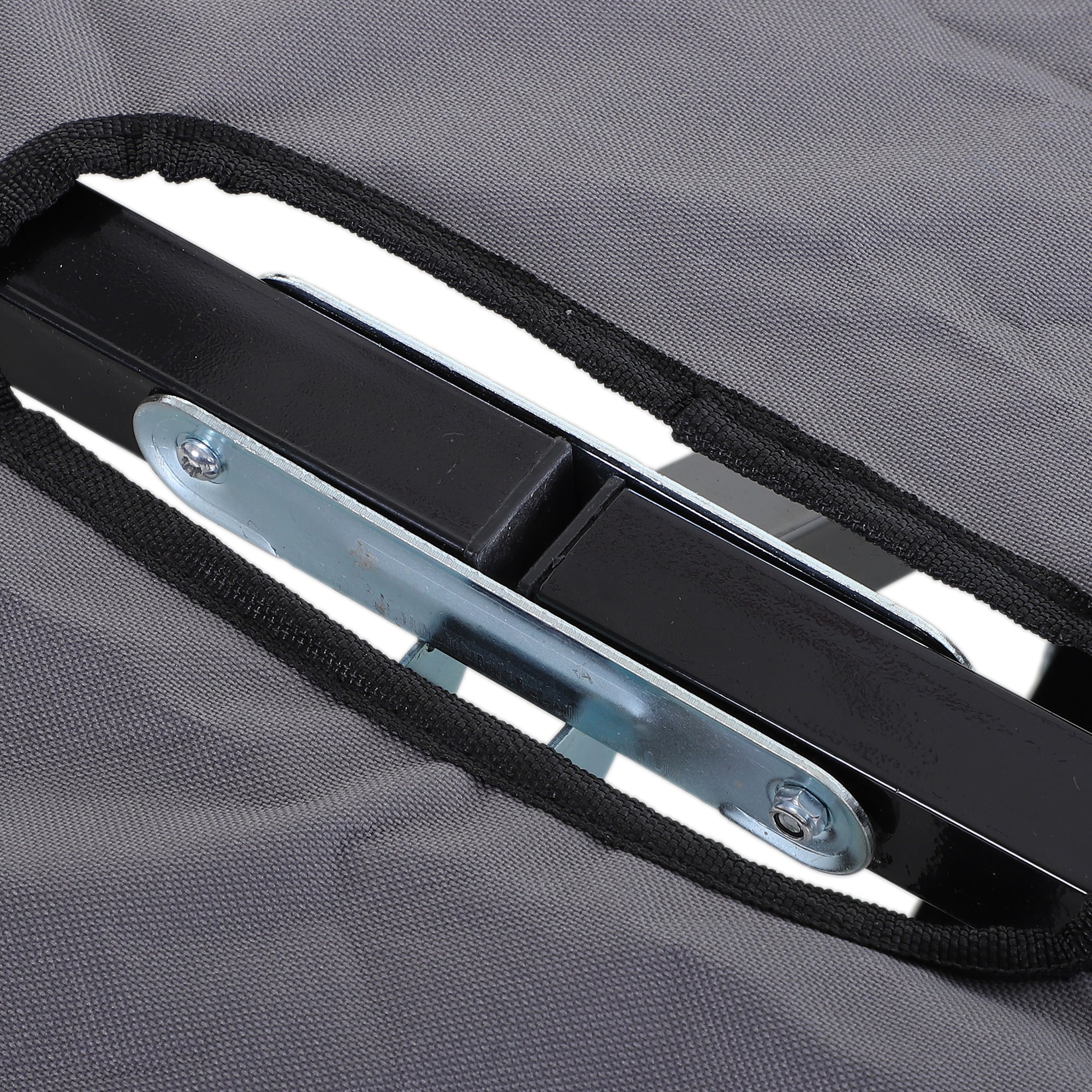 Folding Camping Bed, 2 Person, 136 kg, Steel Oxford Grey