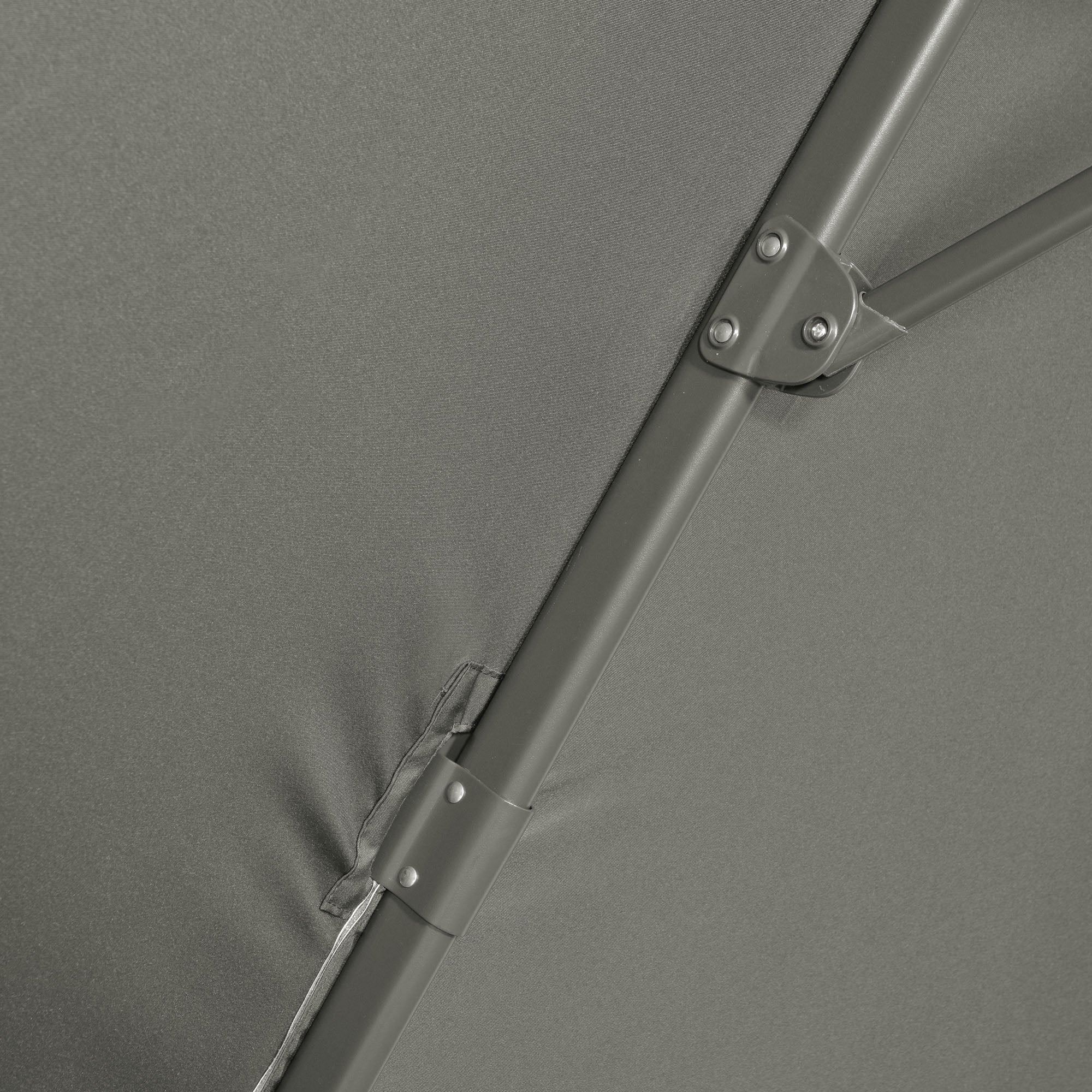 Cantilever Parasol 3m Cross Base 360° Rotation Crank Tilt Grey Aluminium