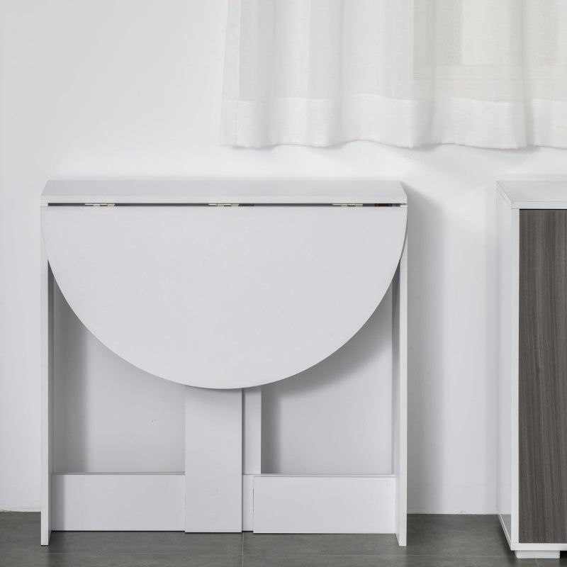 Space-saving Drop Leaf Folding Dining Table for Small Space, White