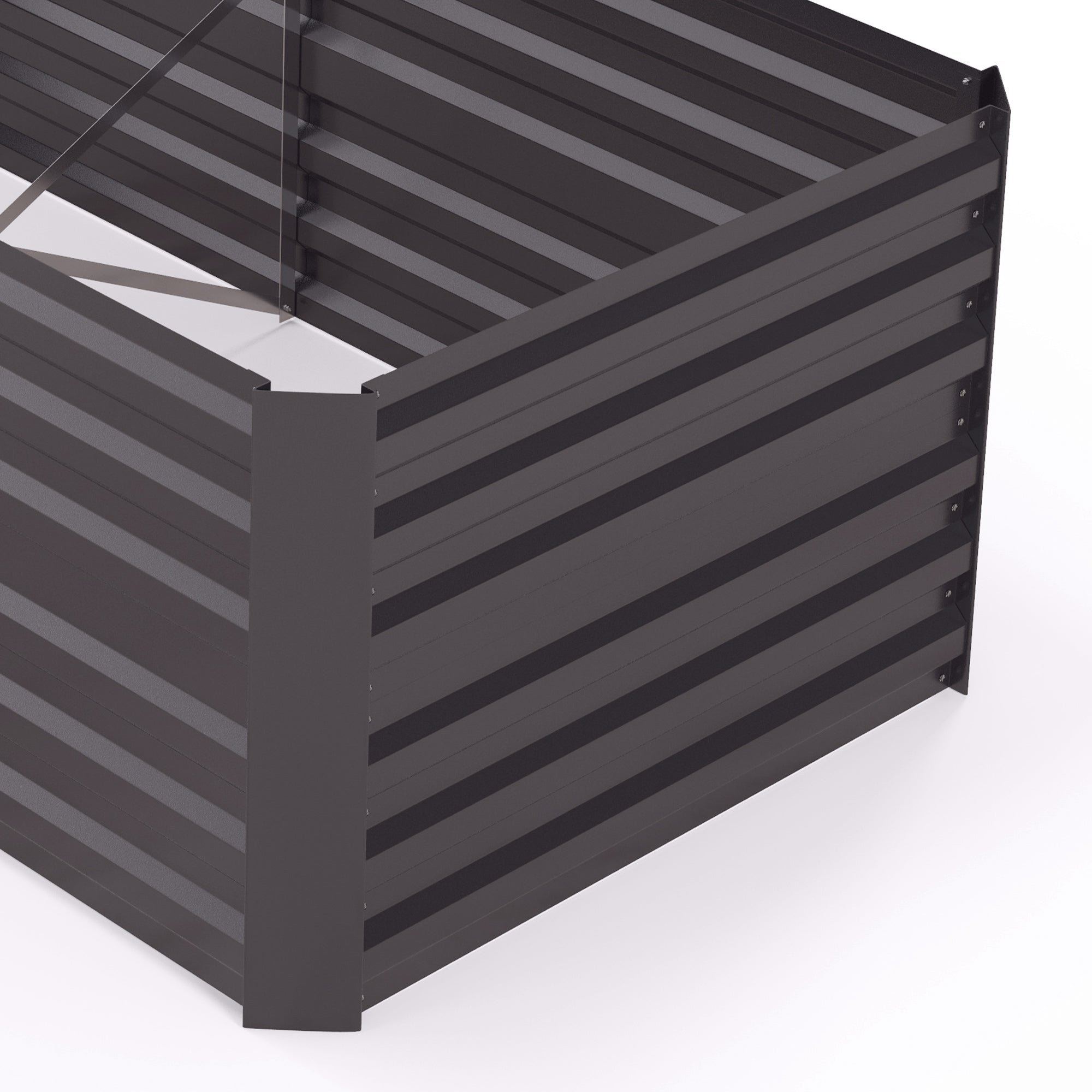 Raised Beds for Garden, 180 x 90 x 59 cm Galvanised Steel Dark Grey