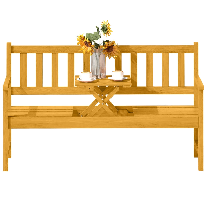 2-seater Garden Bench, Weatherproof Folding Table, 320 kg, Teak Wood