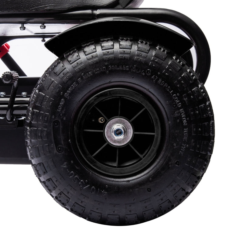 Metal Kids Pedal Go Kart with Adjustable Seat, Inflatable Tyres - Black