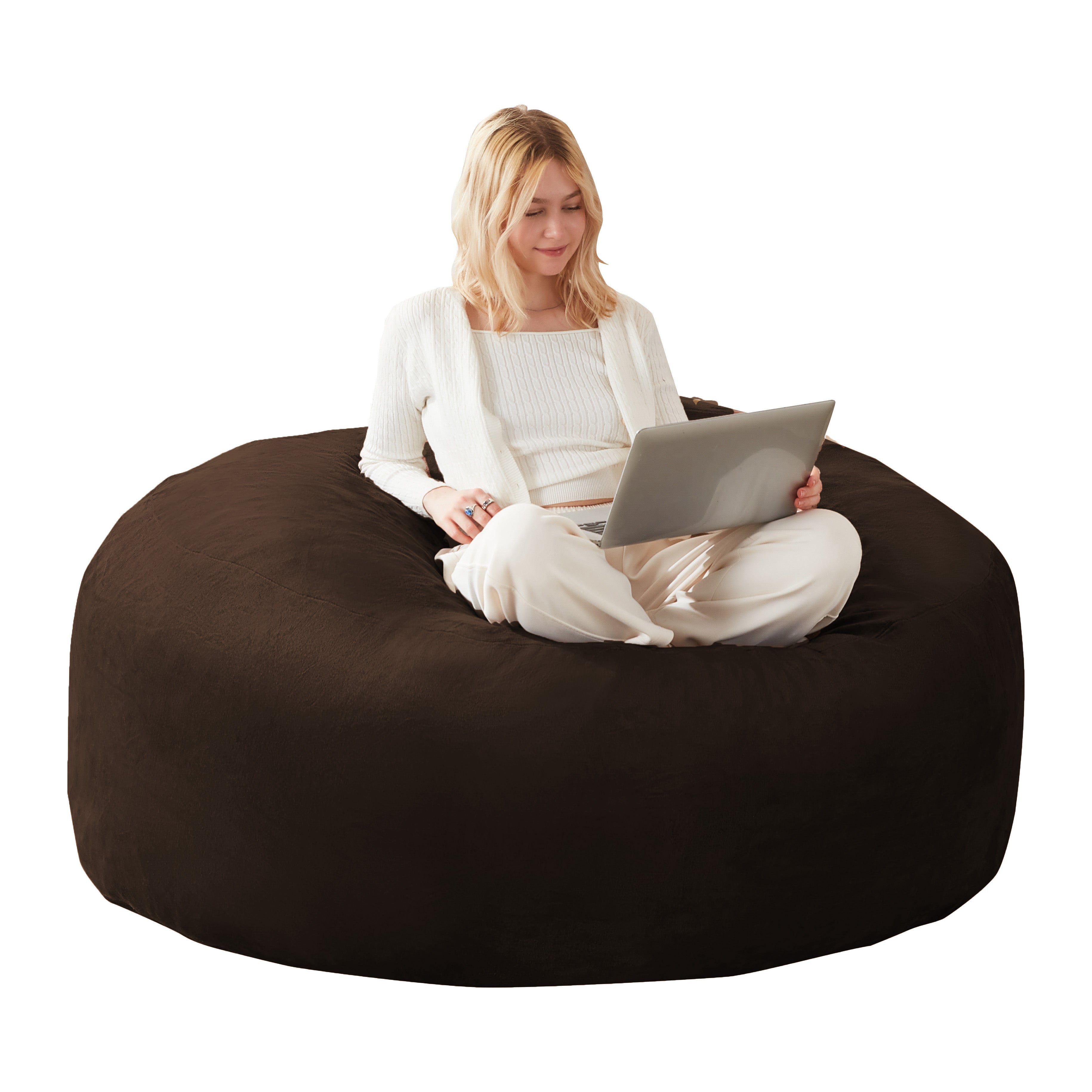 5FT Bean Bag Chair Sofa, Soft Comfortable Reading Chair for Adults, Bean Bag