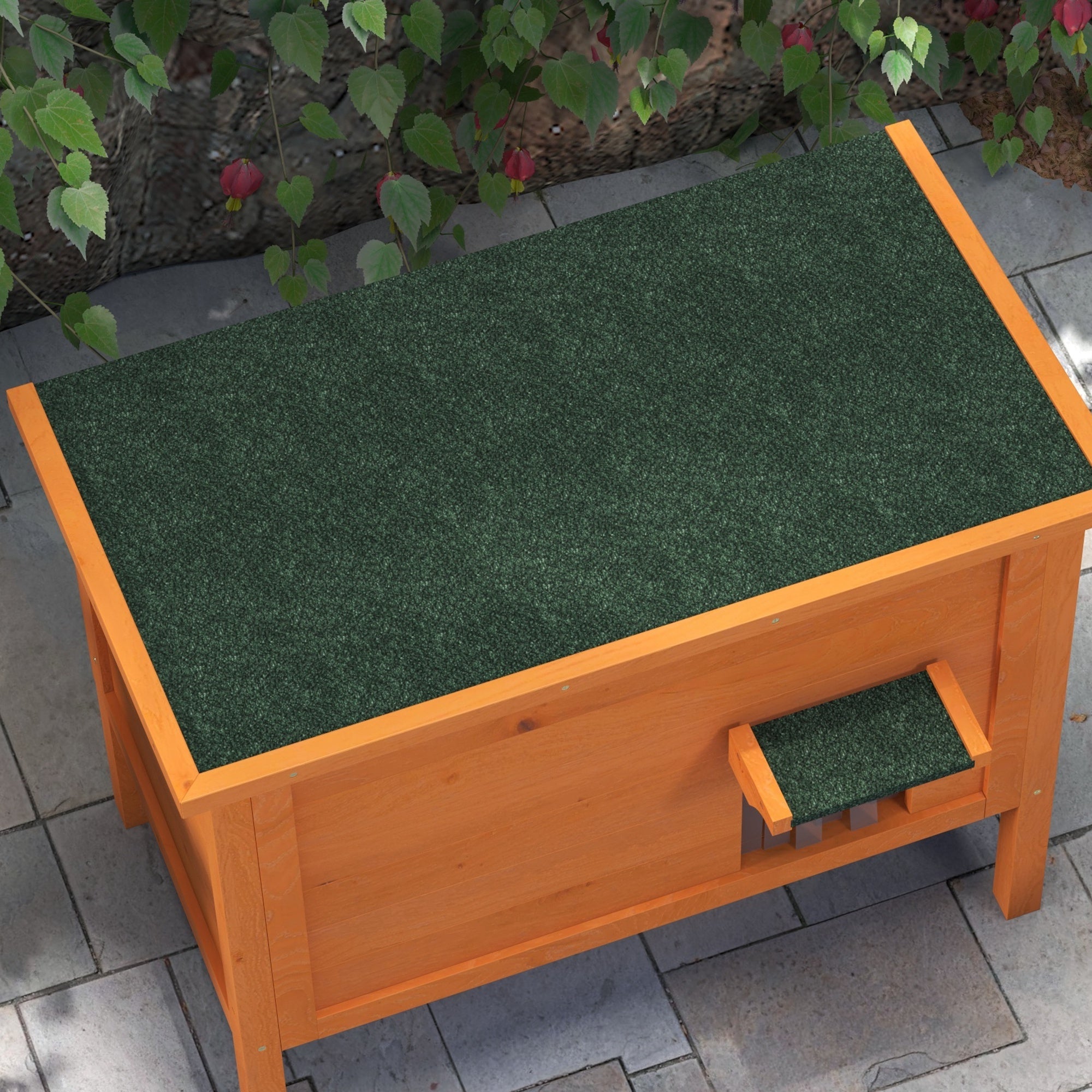 Wooden Cat House, Outdoor Insulated Elevated, Orange