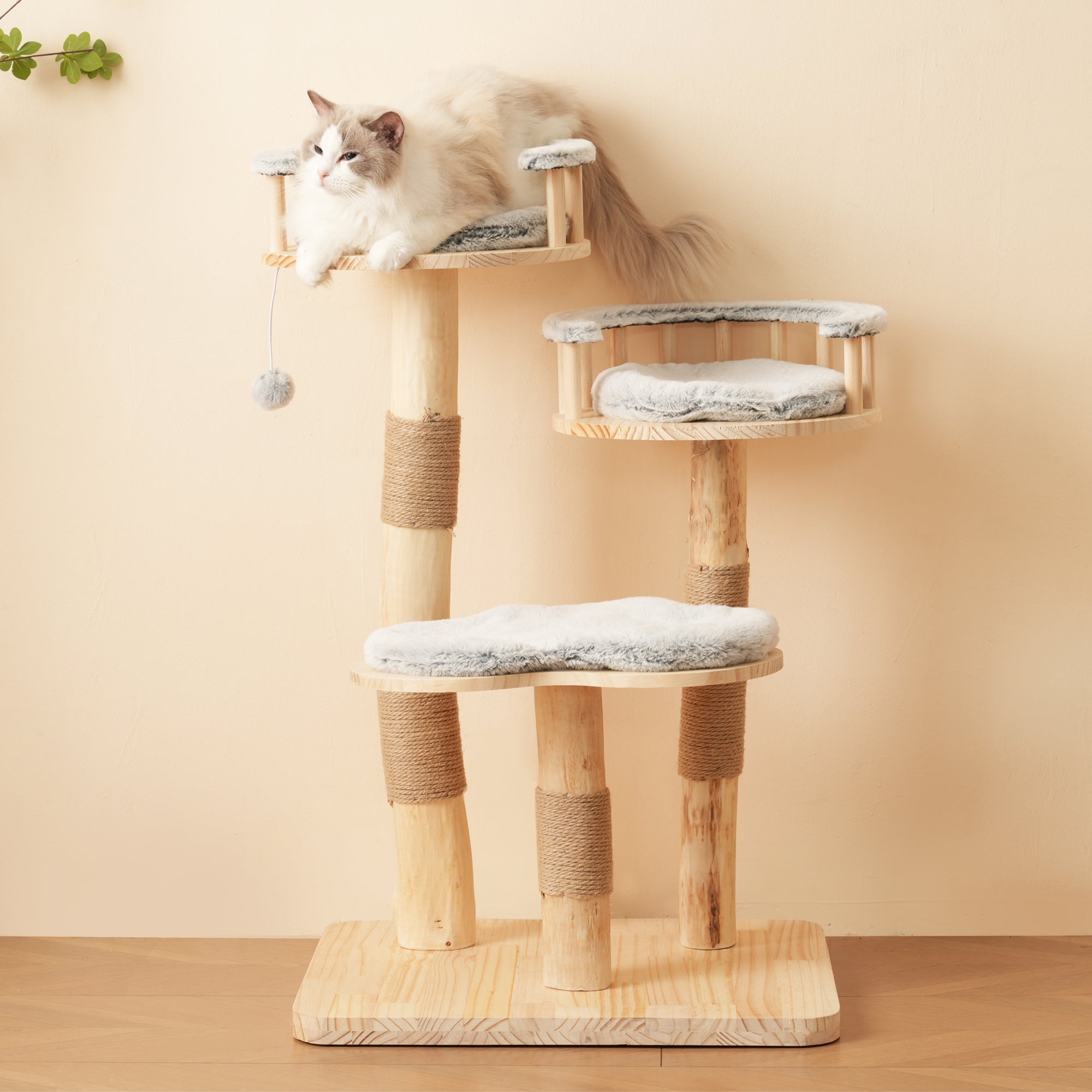 Designer Cat Climbing Frame 98cm 3-Step Jumping Board Solid Wood