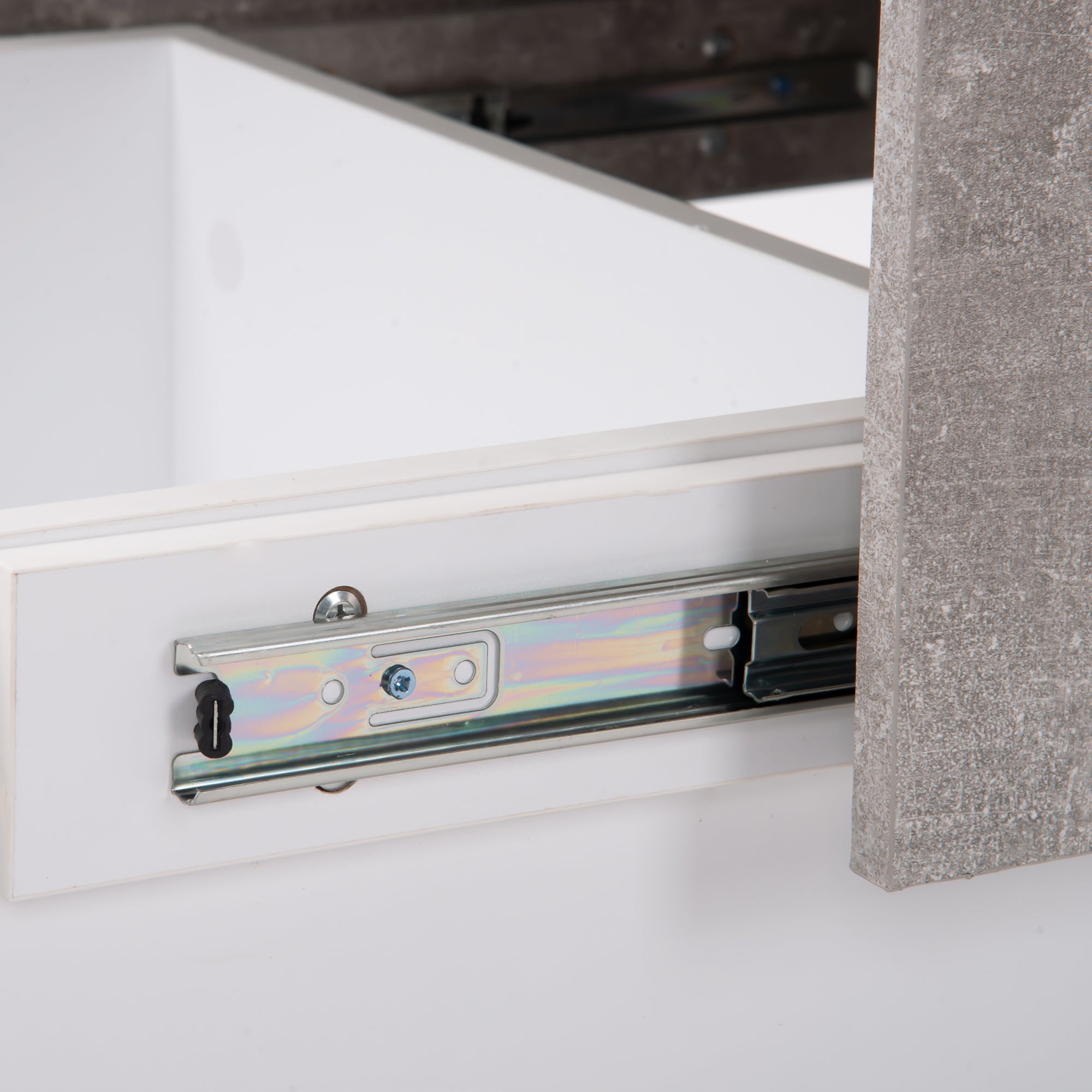 Universal Sofa Table, High Gloss with Extendable Table and Storage Space (Gray)