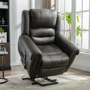 Power Lift Recliner Chair with Massage, Heat, and USB Port, Heavy Duty Electric Faux Leather