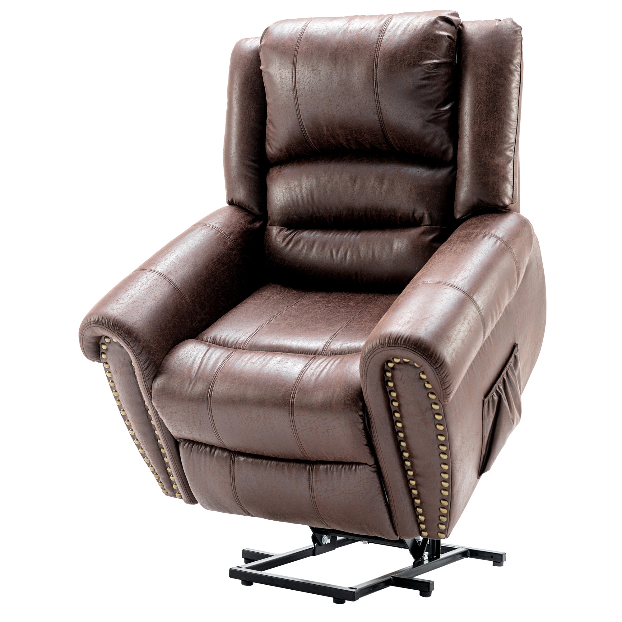 WF291251BAA Power Lift Recliner Chair with Heat and Massage, Leather, Brown