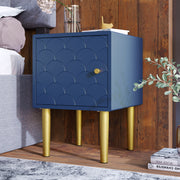 set of 2 bedside tables, nightstand side table, sofa table, h50/w35/d35 cm, navy blue
