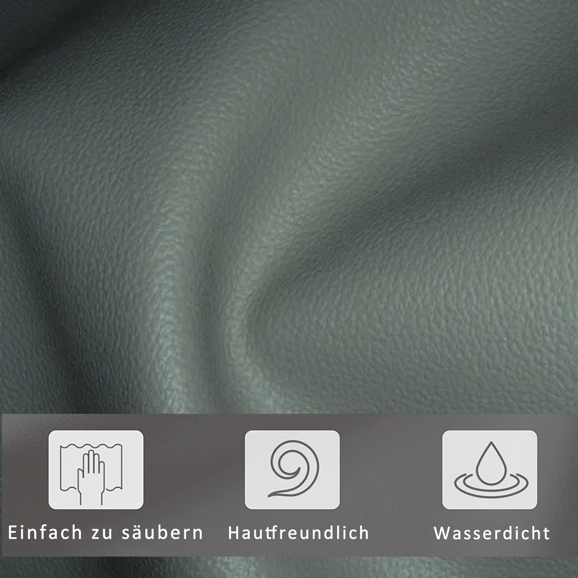 Upholstered Bed, 140x200cm LED Lighting & Liftable Storage, Faux Leather Gray