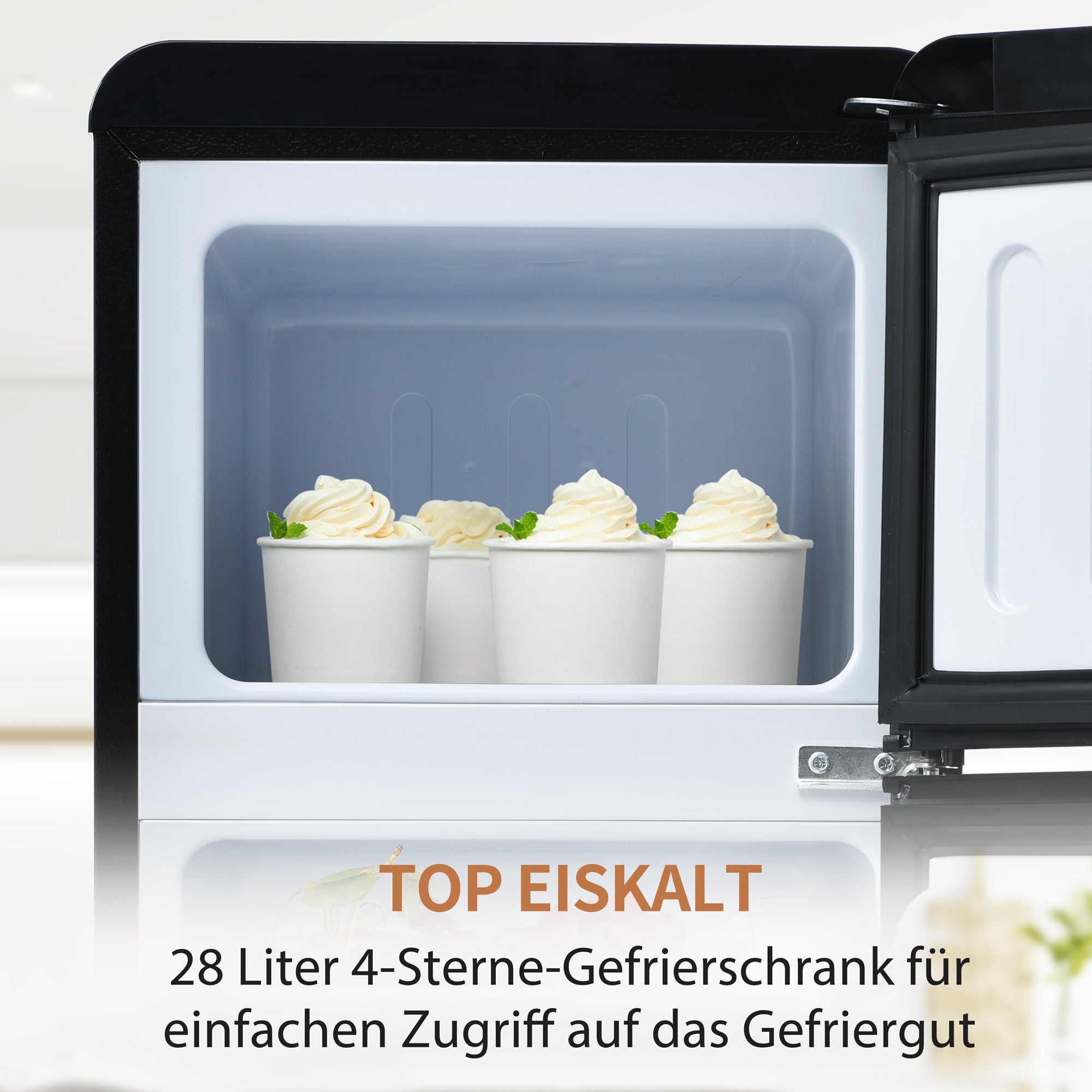 Retro Refrigerator, Fridge-Freezer, 105.5cm High, 92 Liter, Two-Door