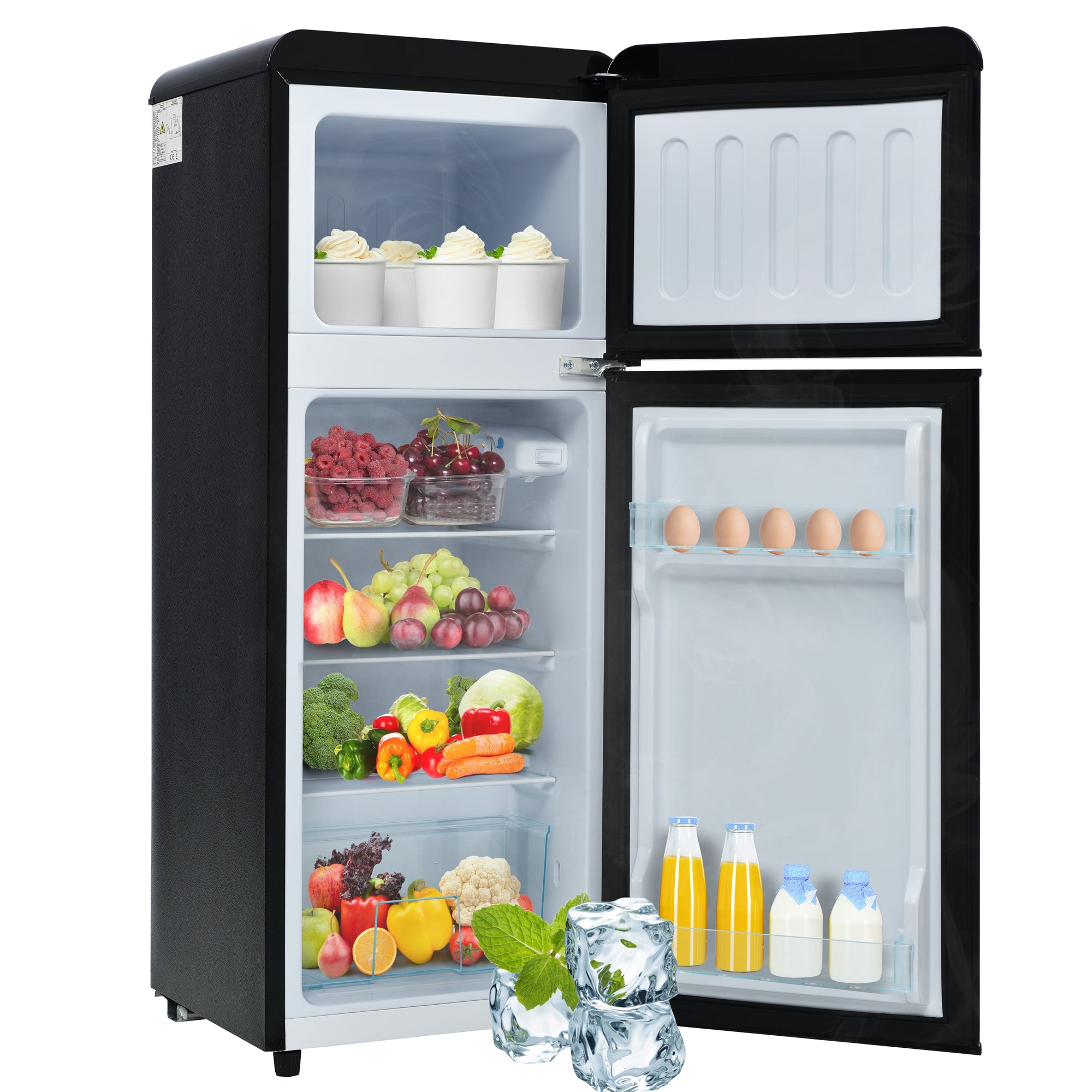 Retro Refrigerator, Fridge-Freezer, 105.5cm High, 92 Liter, Two-Door