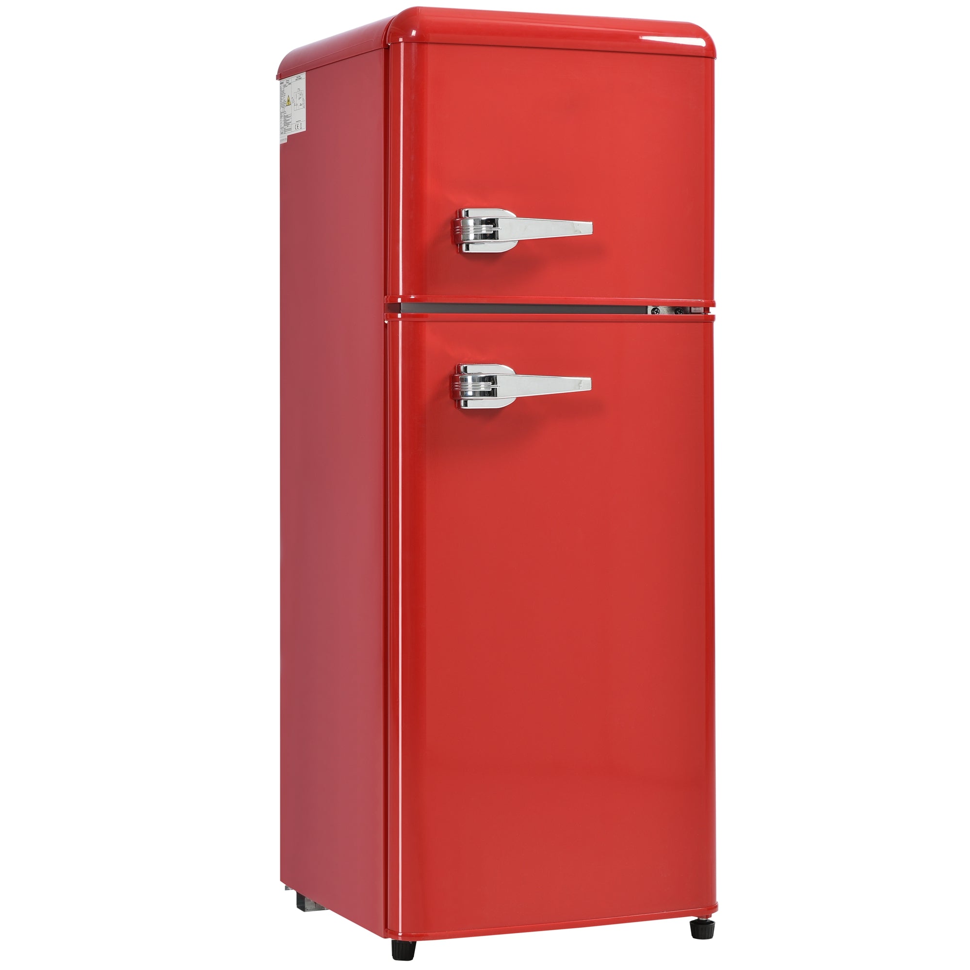 Retro Refrigerator, 105.5cm High, 92L Total, 28L Freezer, Two-Door, Glass Shelves