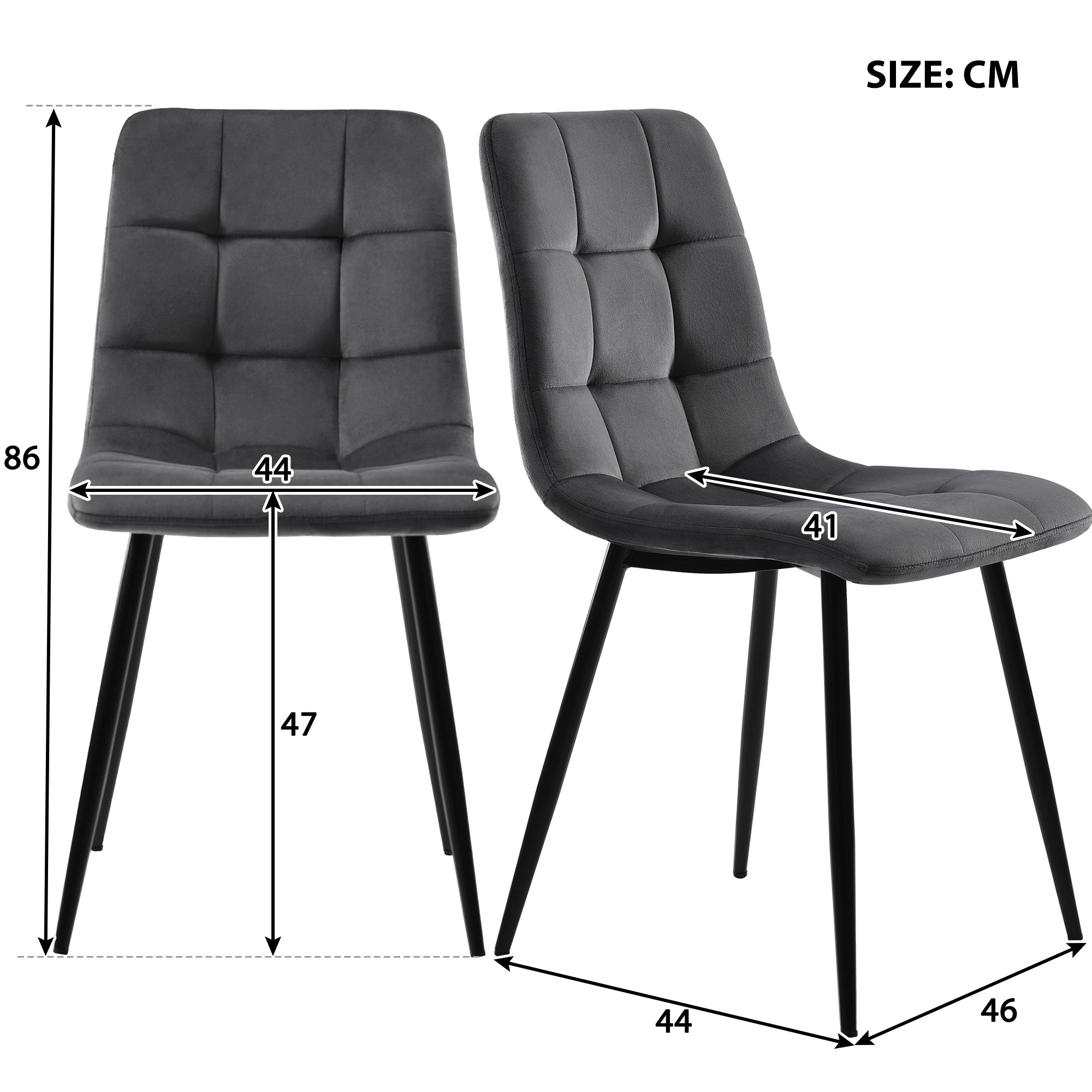 117cm Dining Set Rectangular Table Modern Dark Grey Velvet Chairs Gold Legs