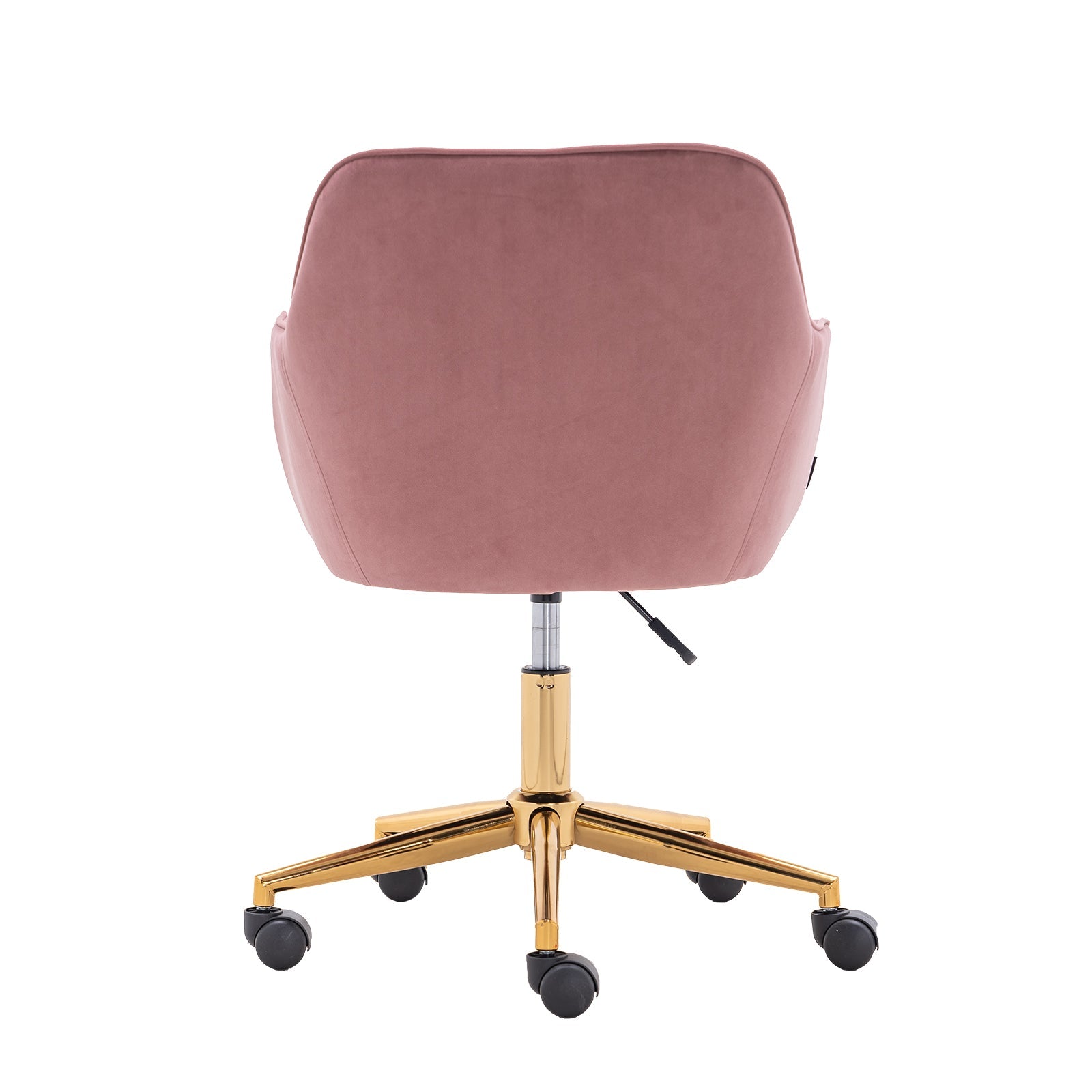 New Velvet Fabric Material Adjustable Height Swivel Home Office Chair For Indoor Office With Gold Legs, Pink