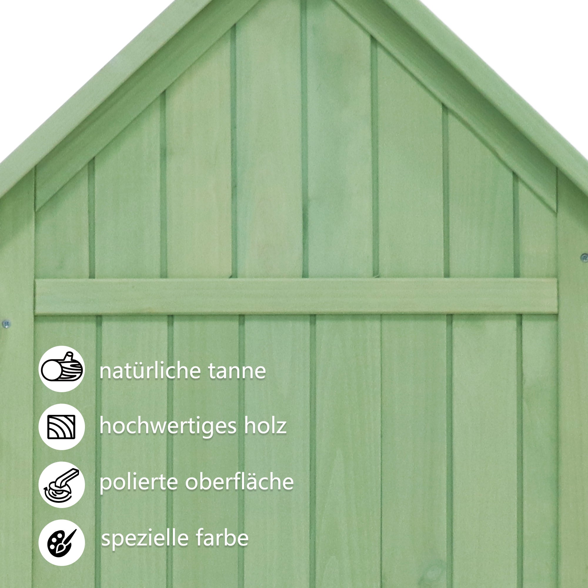 Wooden Garden Shed Tool Storage Cabinet Weatherproof 118x54x173cm Green