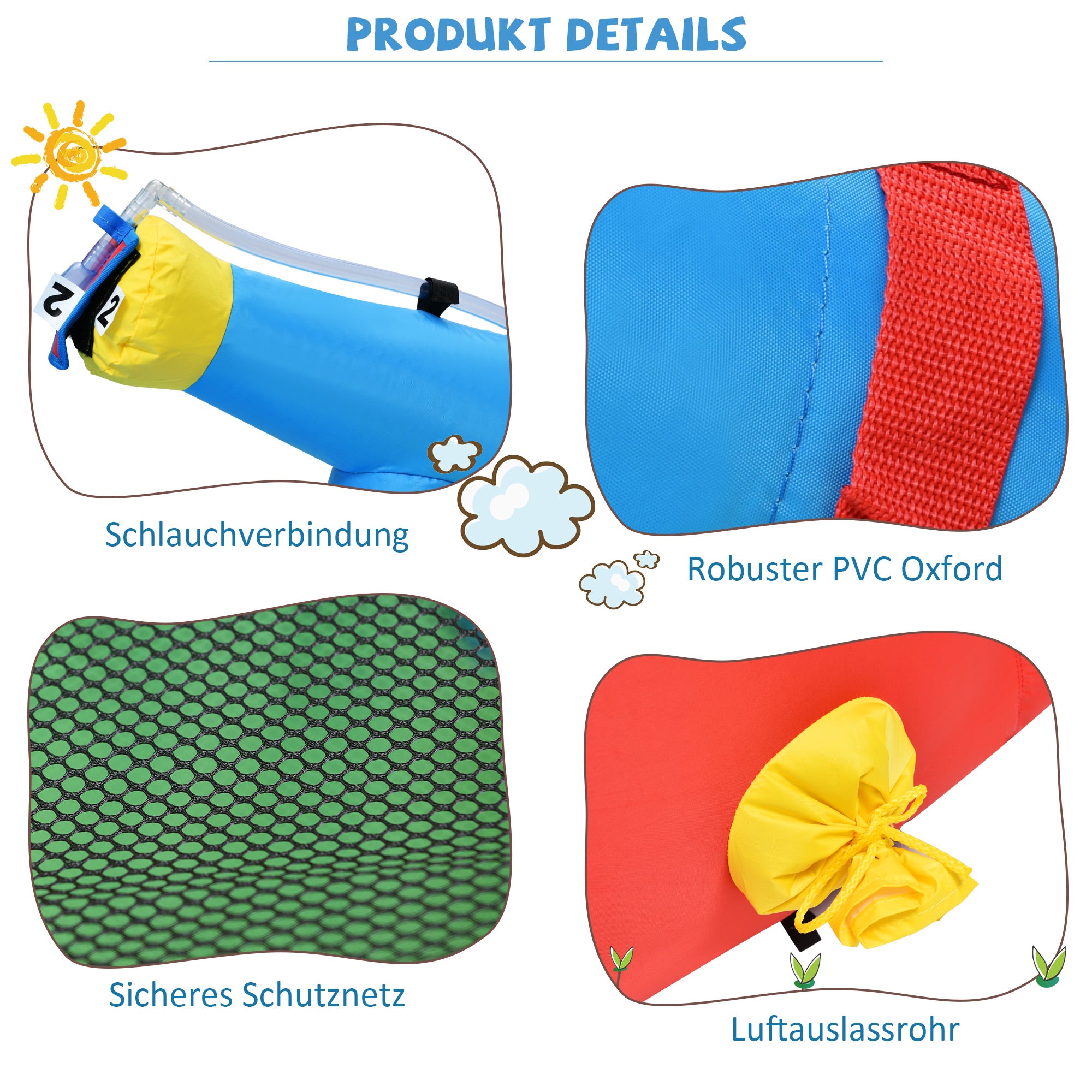 Children's Bouncy Castle, 5 in 1 inflatable outdoor castle with slide, jumping area, water pool, football net