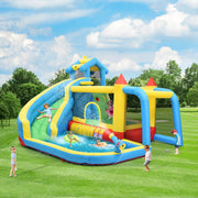 Children's Bouncy Castle, 5 in 1 inflatable outdoor castle with slide, jumping area, water pool, football net