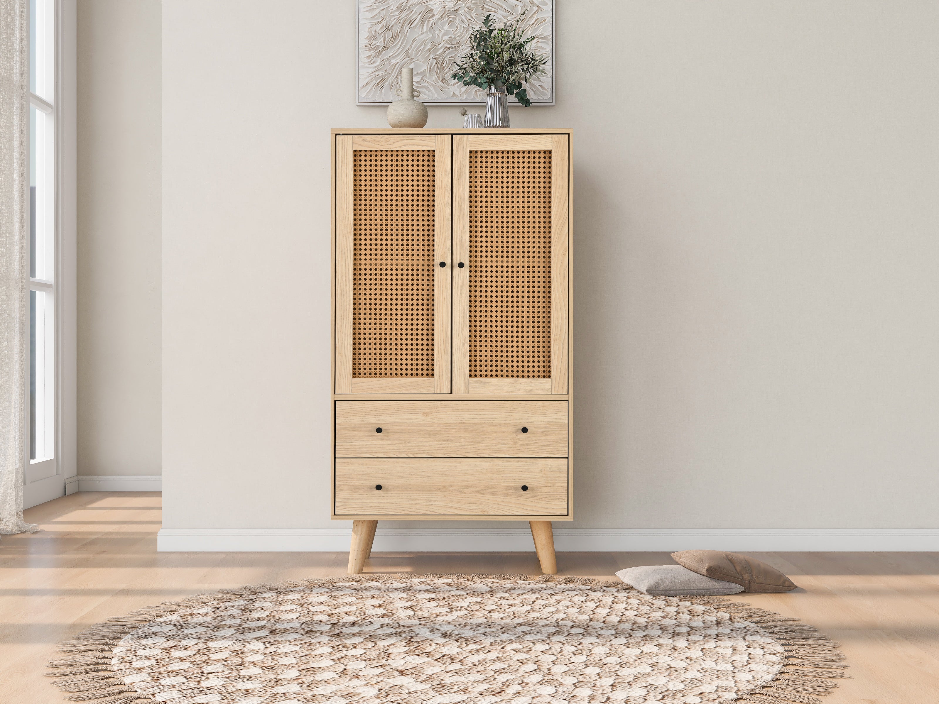 Dining Room Living Room Sideboard, Chest of Drawers Storage Cupboard TV Table, 60 cm Wide