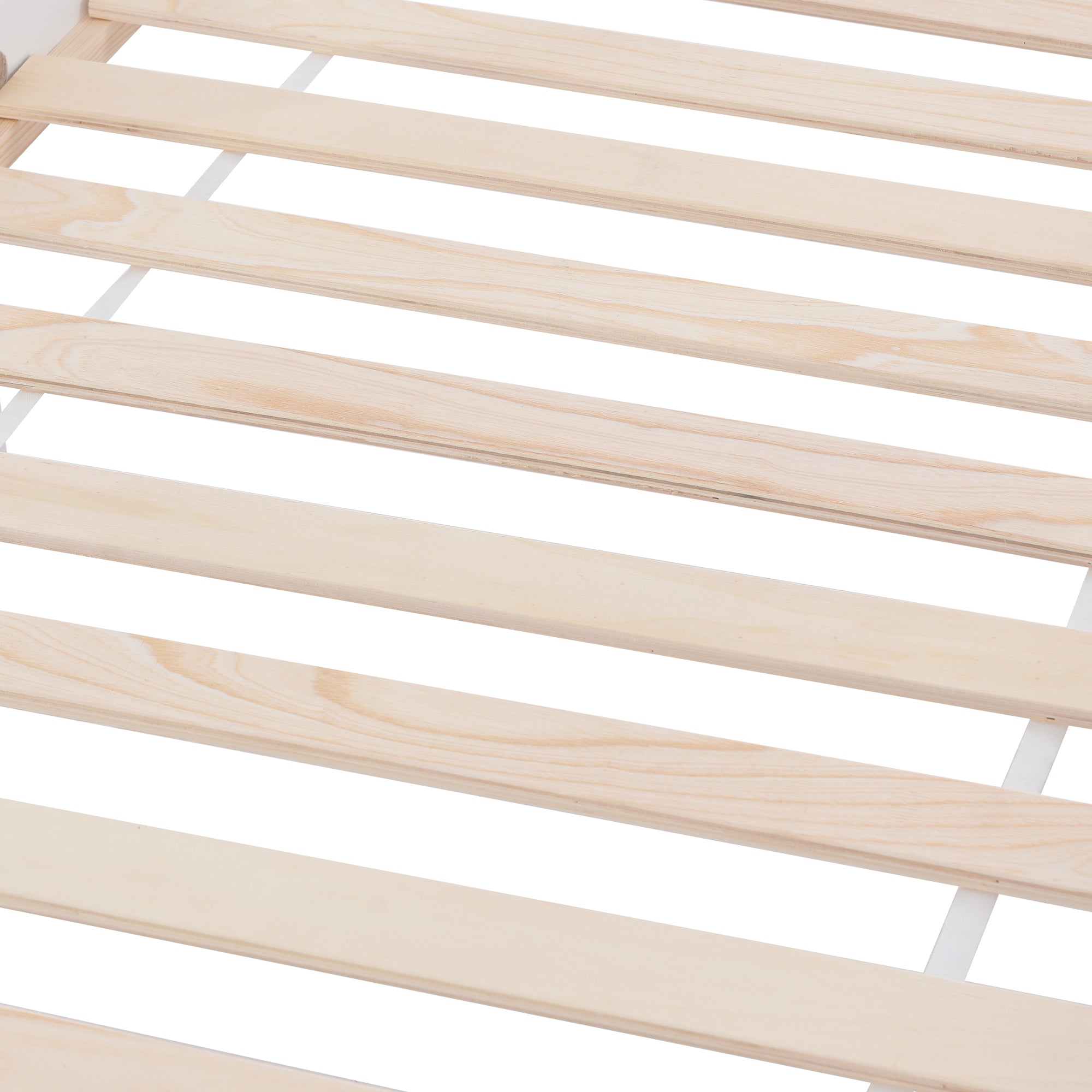 House Bed Children's Bed, Storage Shelf Fireplace Shape 90x200 cm, White