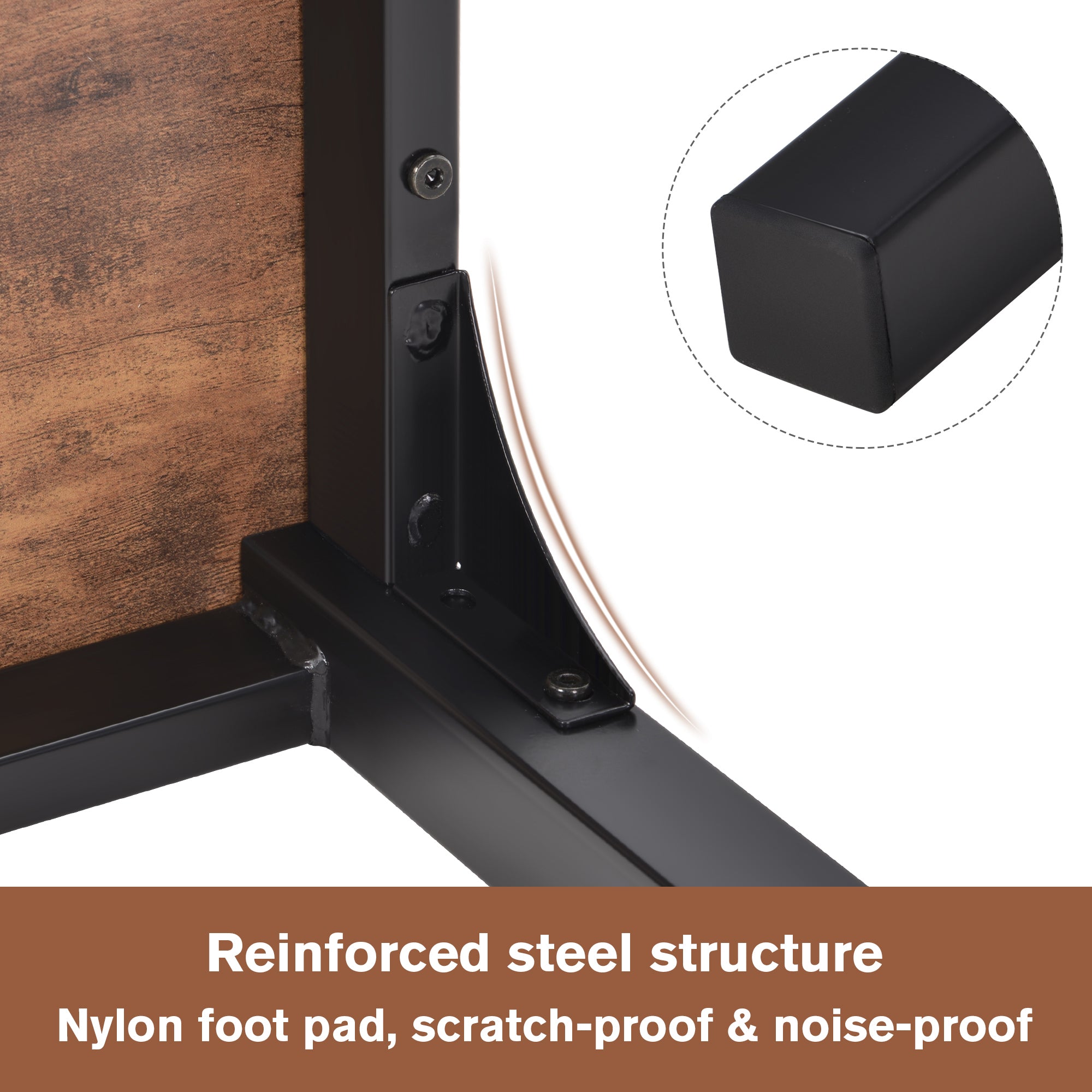 Seating Group Dining Set, Table with 4 Chairs, for Home, Vintage Brown