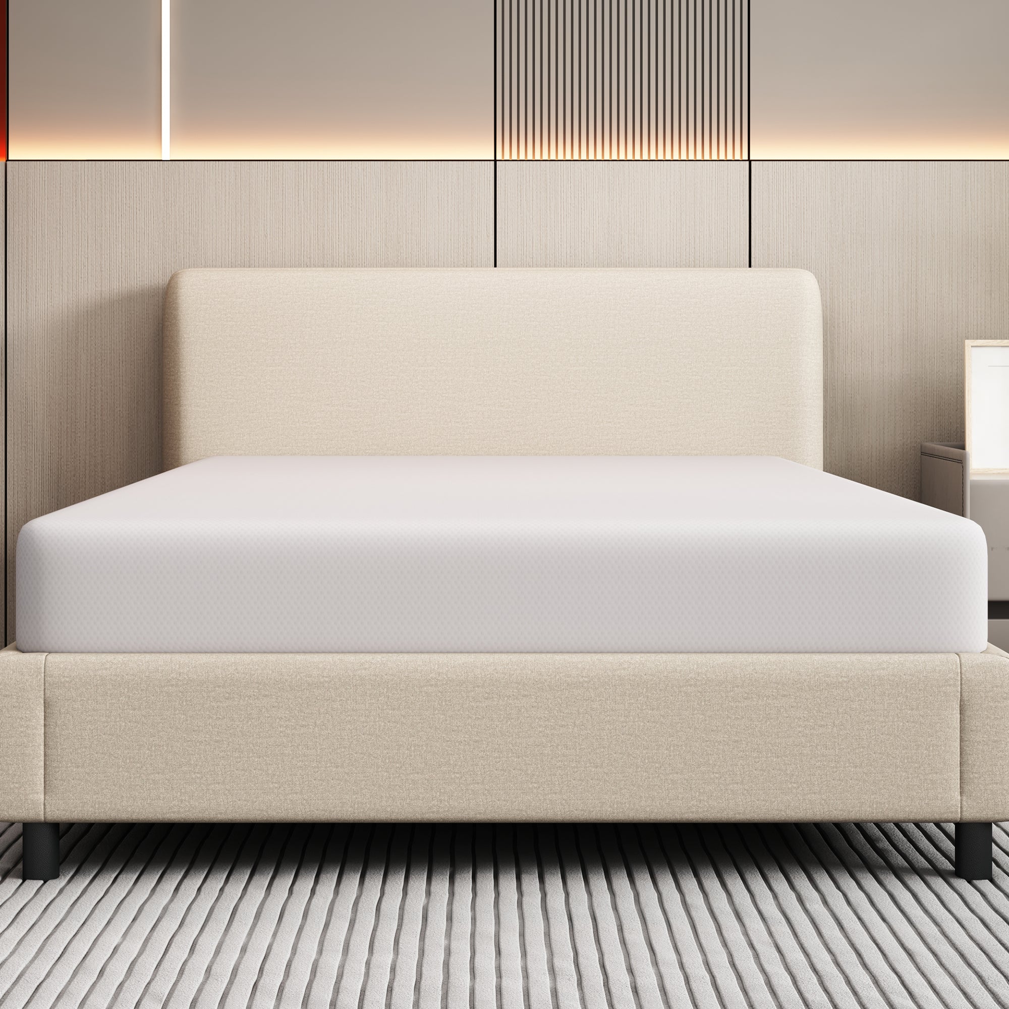 Mattress Comfortable Bedspread with Anti-slip Grips, Oeko-Tex Certified, Ergonomic, Breathable, Durable, Firmness H3, 90x200cm