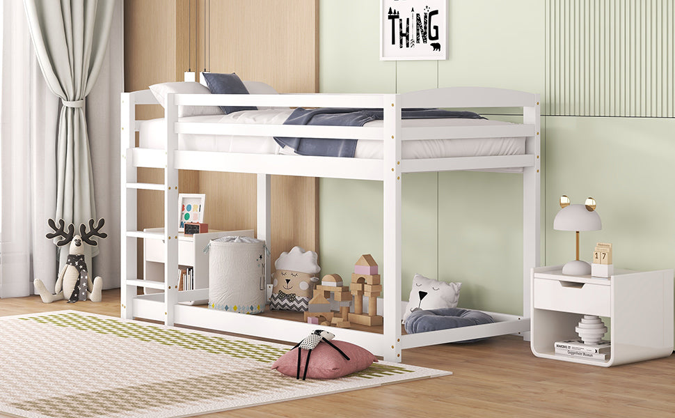 Bunk Bed, Solid Pine Frame, Easy Assembly, 90x200cm, White