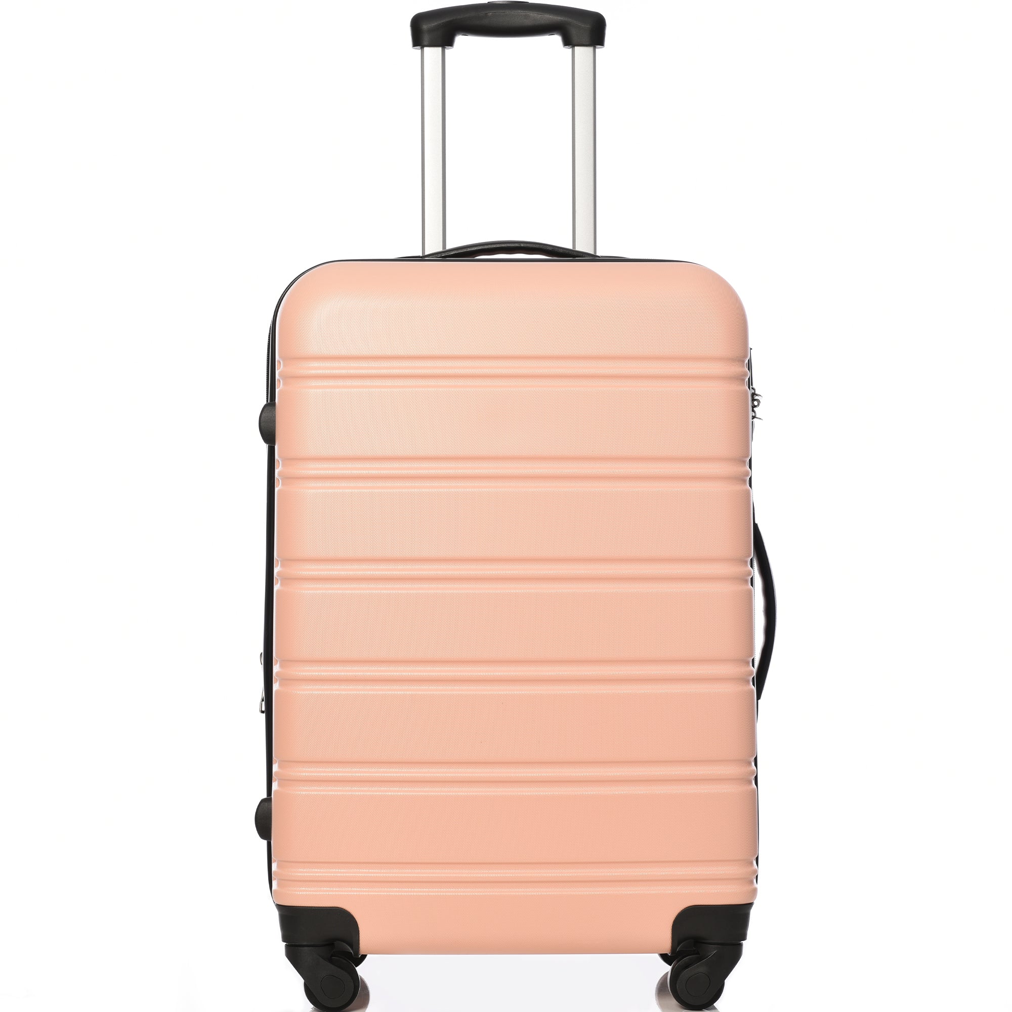 ABS Hard Shell Travel Trolley Suitcase, 4 Wheel Luggage Set, Hand Luggage, 24", Pink