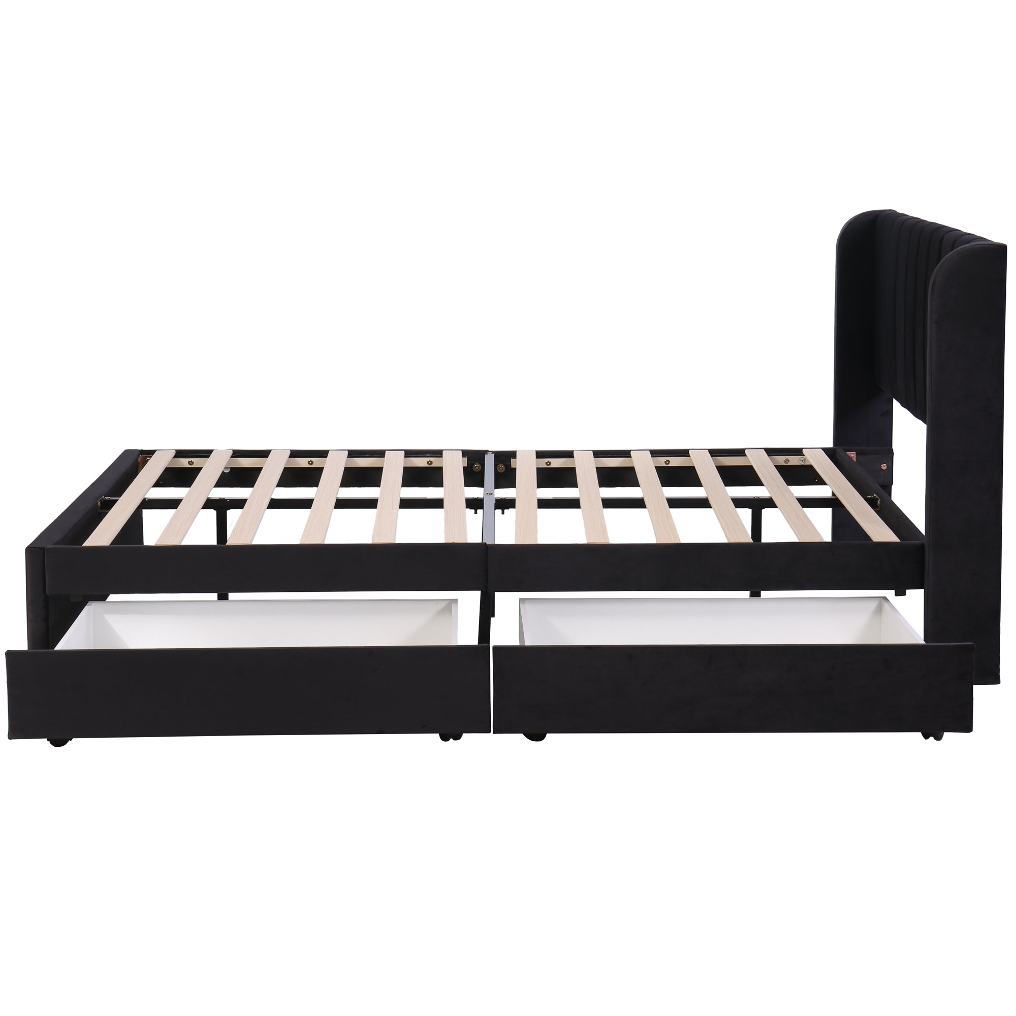 Tall Cabinet Sideboard with Pegboard Drawers Storage Solid Wood Legs Black