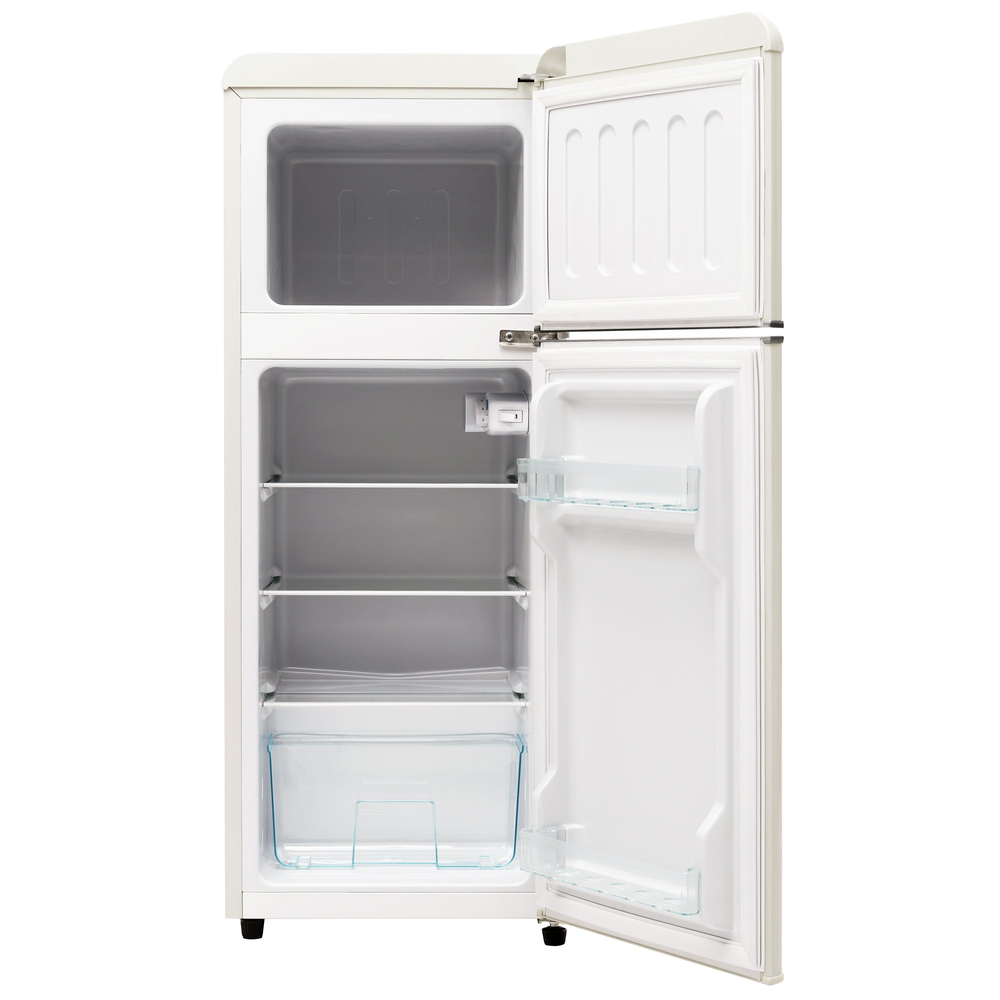 Retro Refrigerator Fridge-Freezer 92L Capacity 2-Door, LED Light
