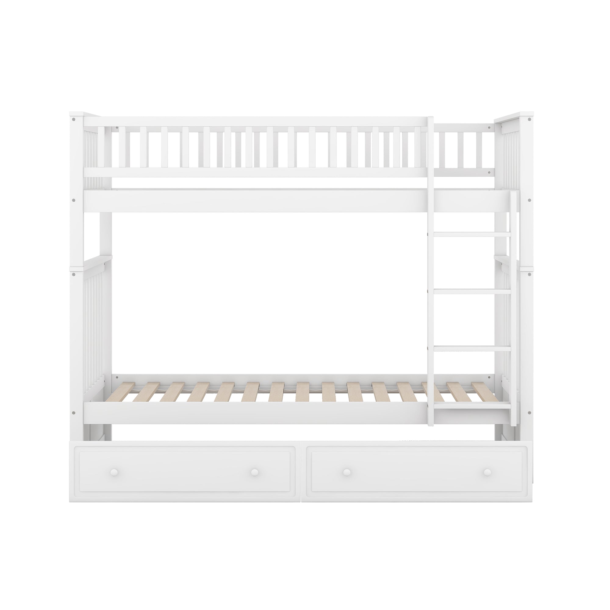 Bunk Bed 90x200cm Convertible with Drawers - White