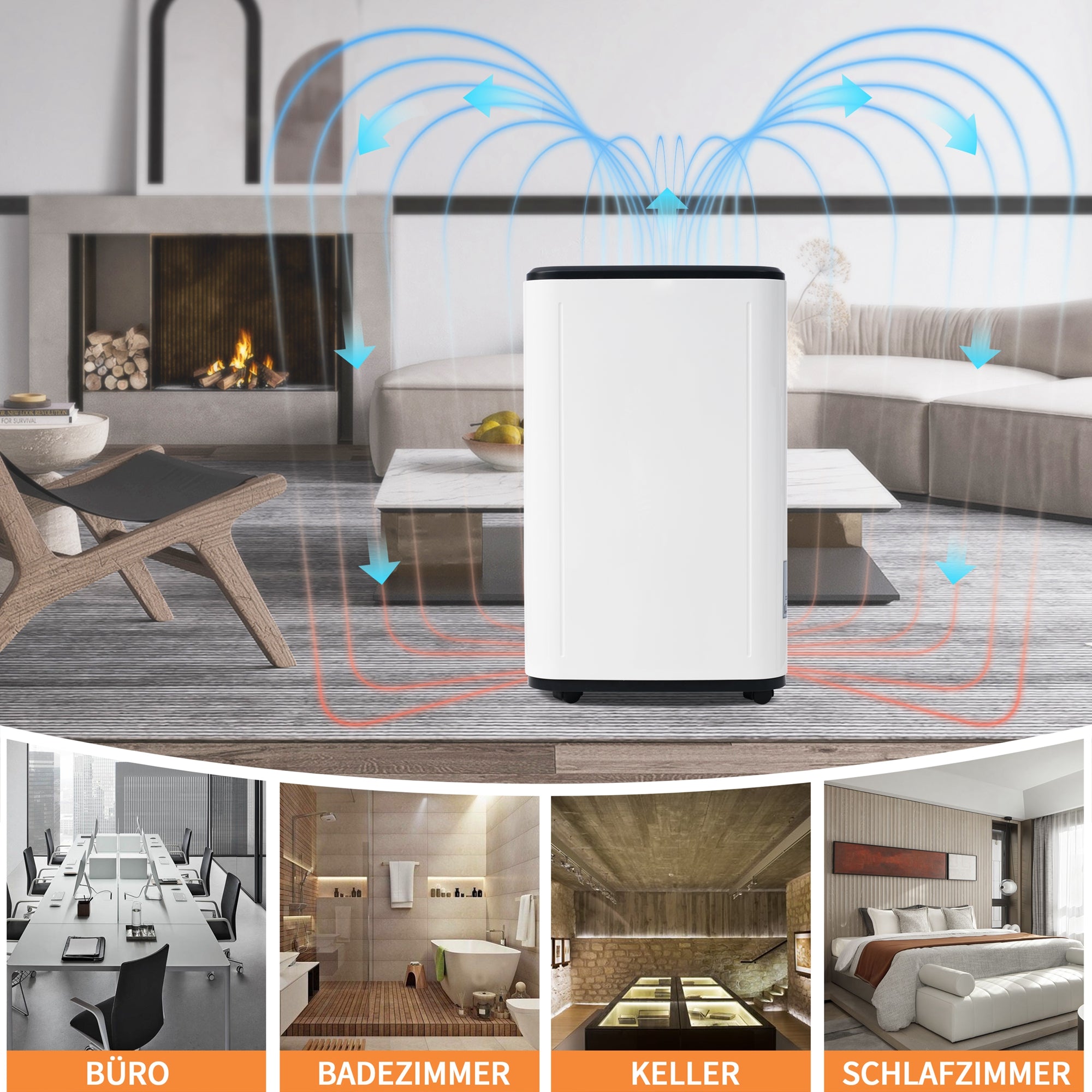 Dehumidifier 25L/day, 3-in-1 Air Purifier & Dryer, 6L Water Tank LED Screen