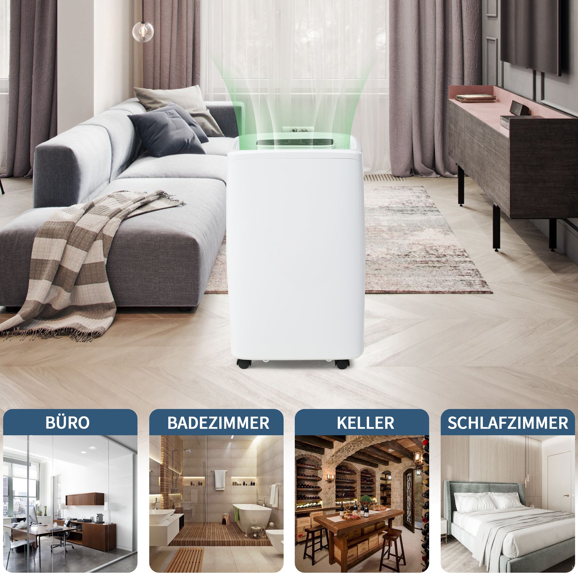 Dehumidifier, 12L/Day 3-in-1 Air Purifier & Clothes Dryer with 24-Hour Timer, LED Display