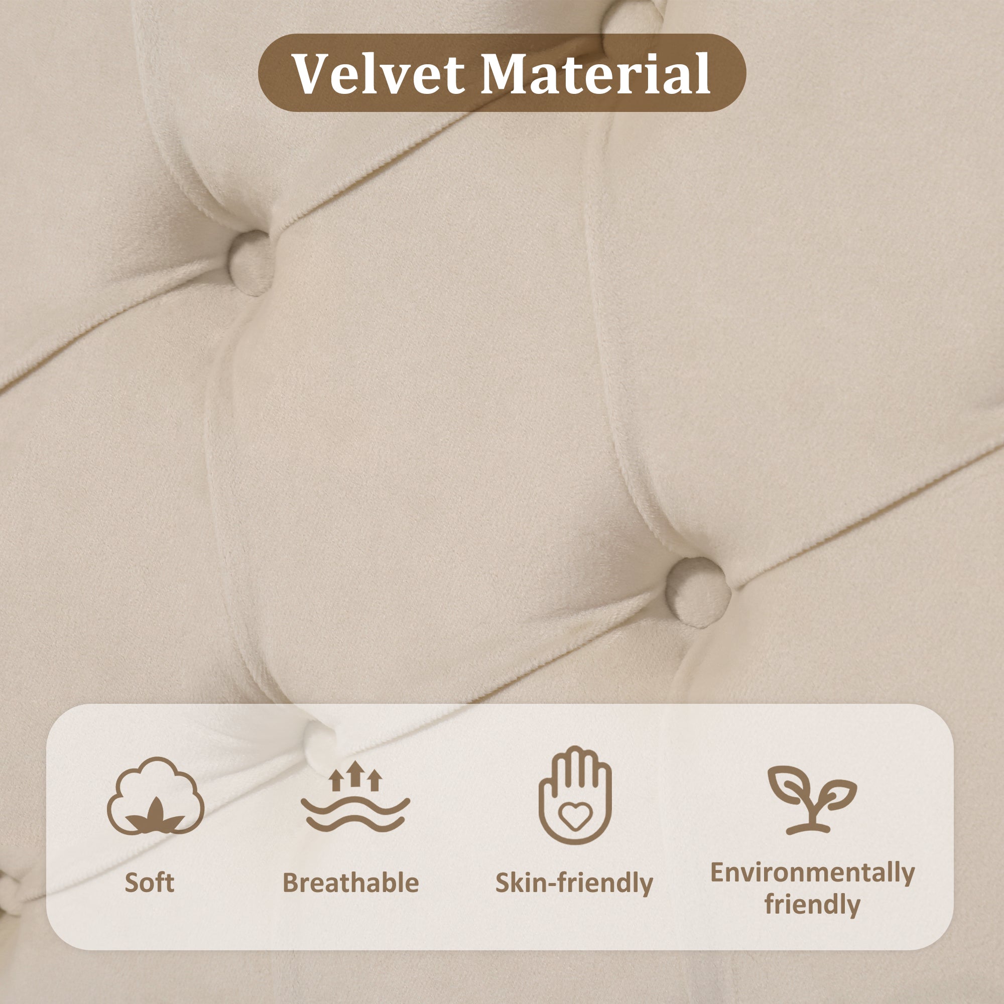 Upholstered Bed 90*190 with Slatted Frame and Height-Adjustable Headboard, Velvet, Beige