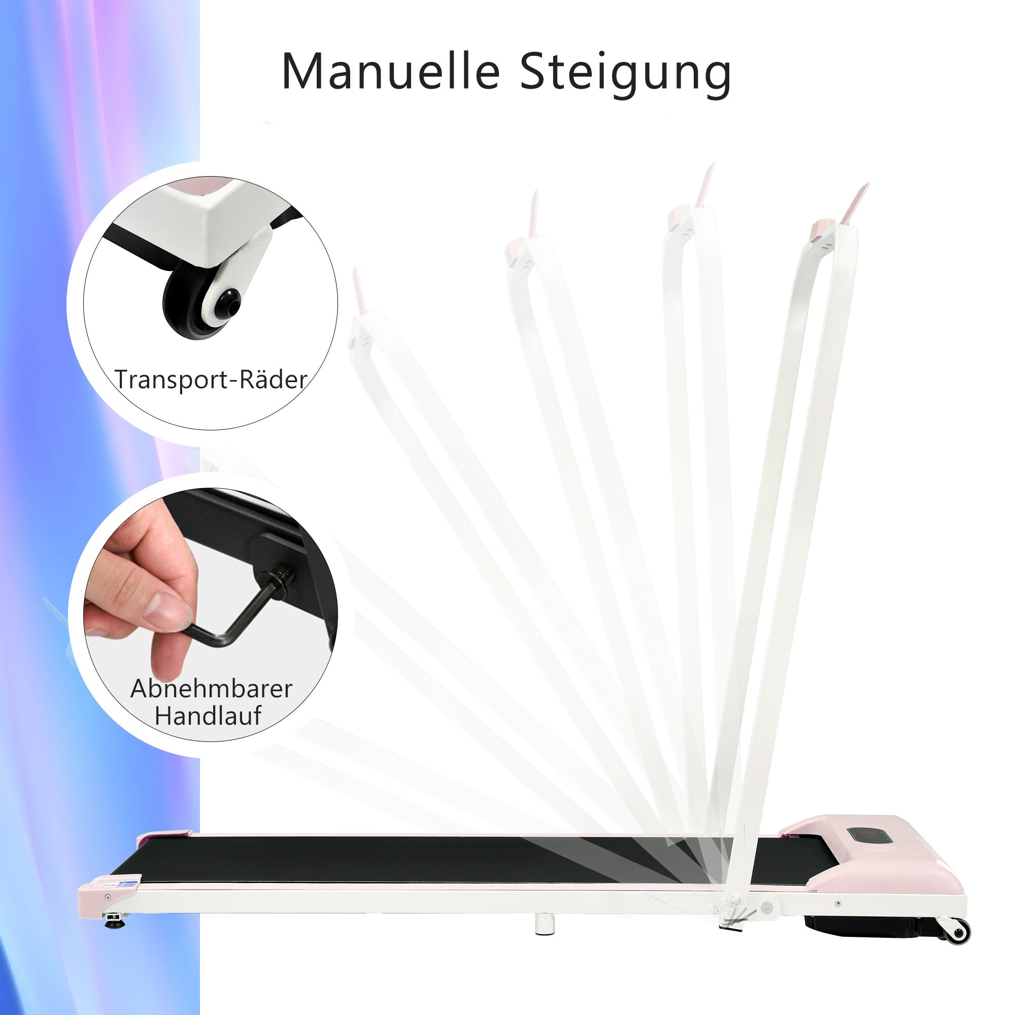 Treadmill, 2-in-1, Remote Control, LED Display, Bluetooth, Foldable