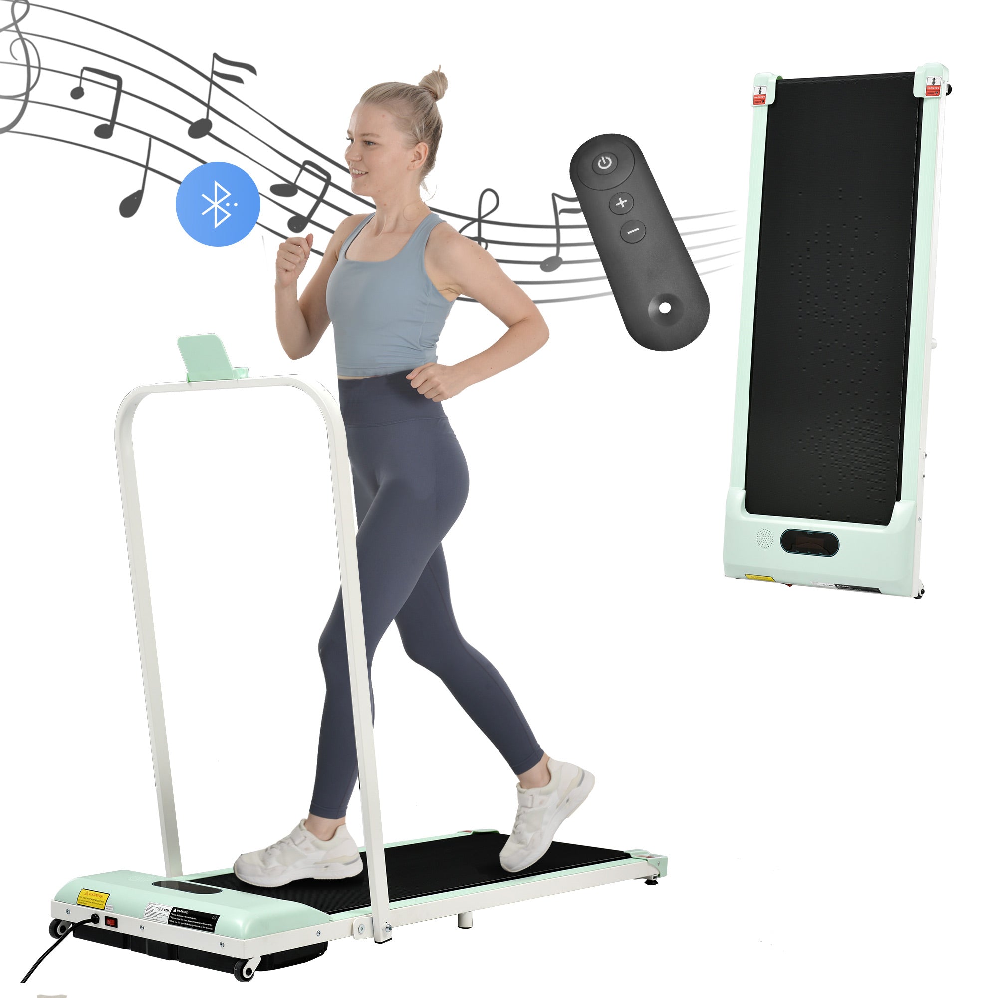 Treadmill, 2-in-1, 1-6 km/h, LED Display, Bluetooth, Foldable