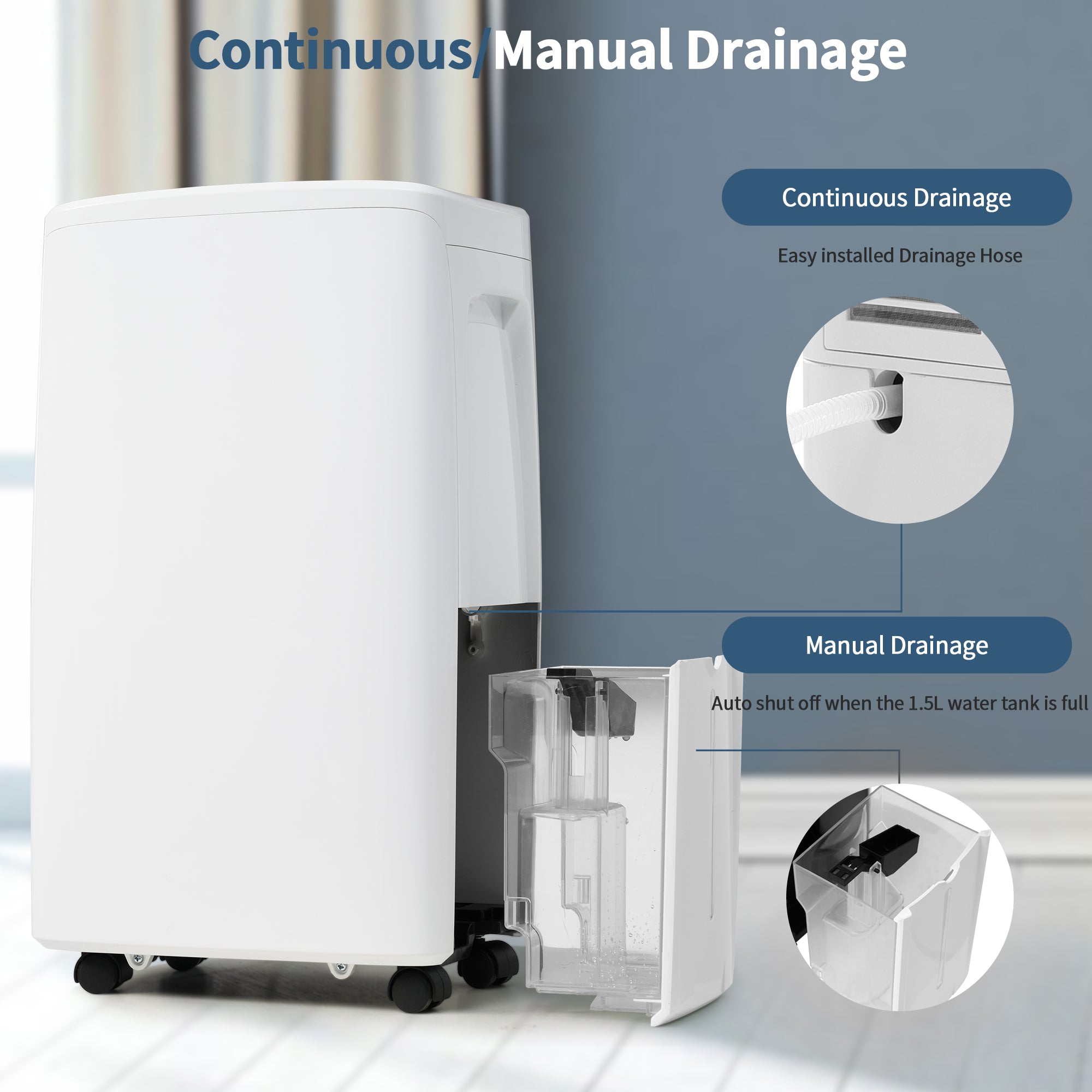 Dehumidifier, 12L/Day 3-in-1 Air Purifier & Clothes Dryer with 24-Hour Timer, LED Display